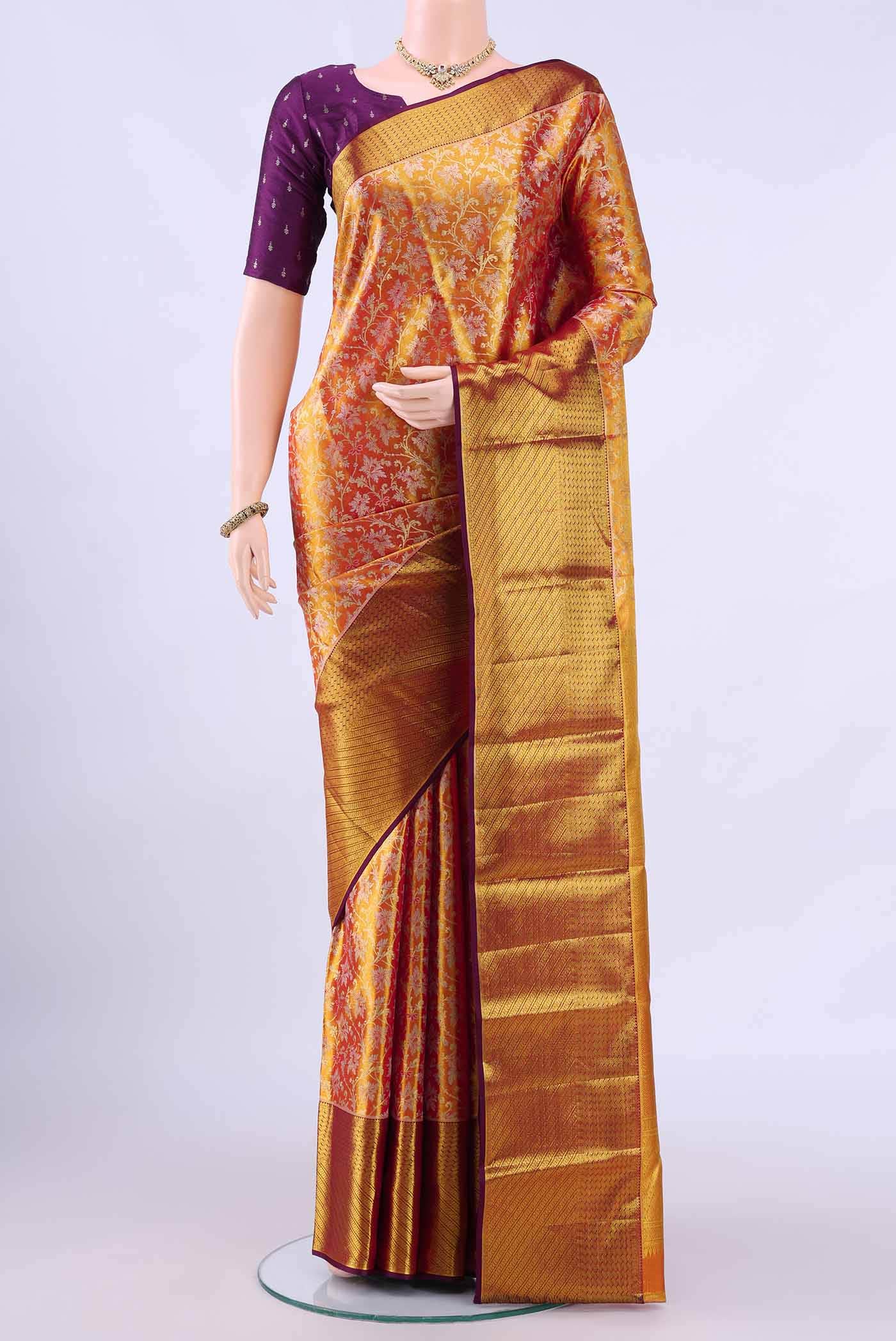 Cinnamon Kanchipuram Silk Saree