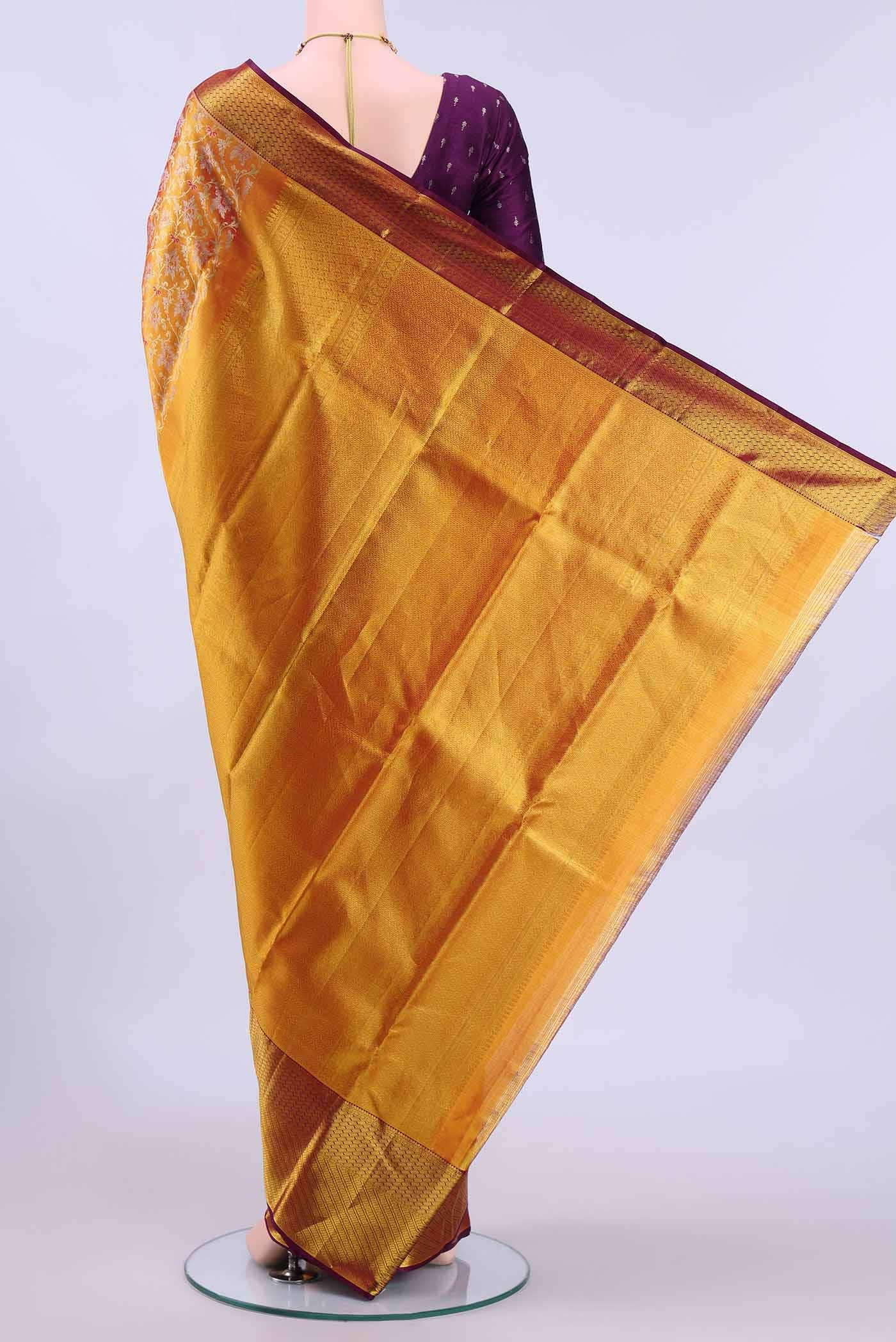 Cinnamon Kanchipuram Silk Saree
