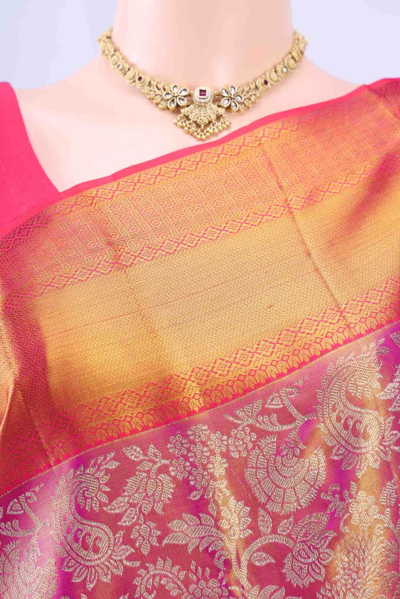 Pink Kanchipuram Silk Saree
