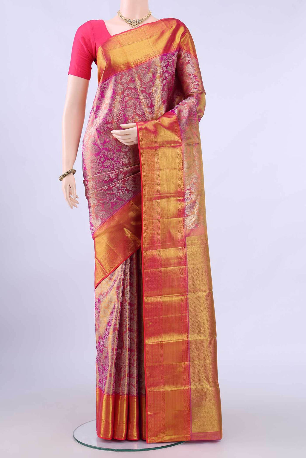Pink Kanchipuram Silk Saree
