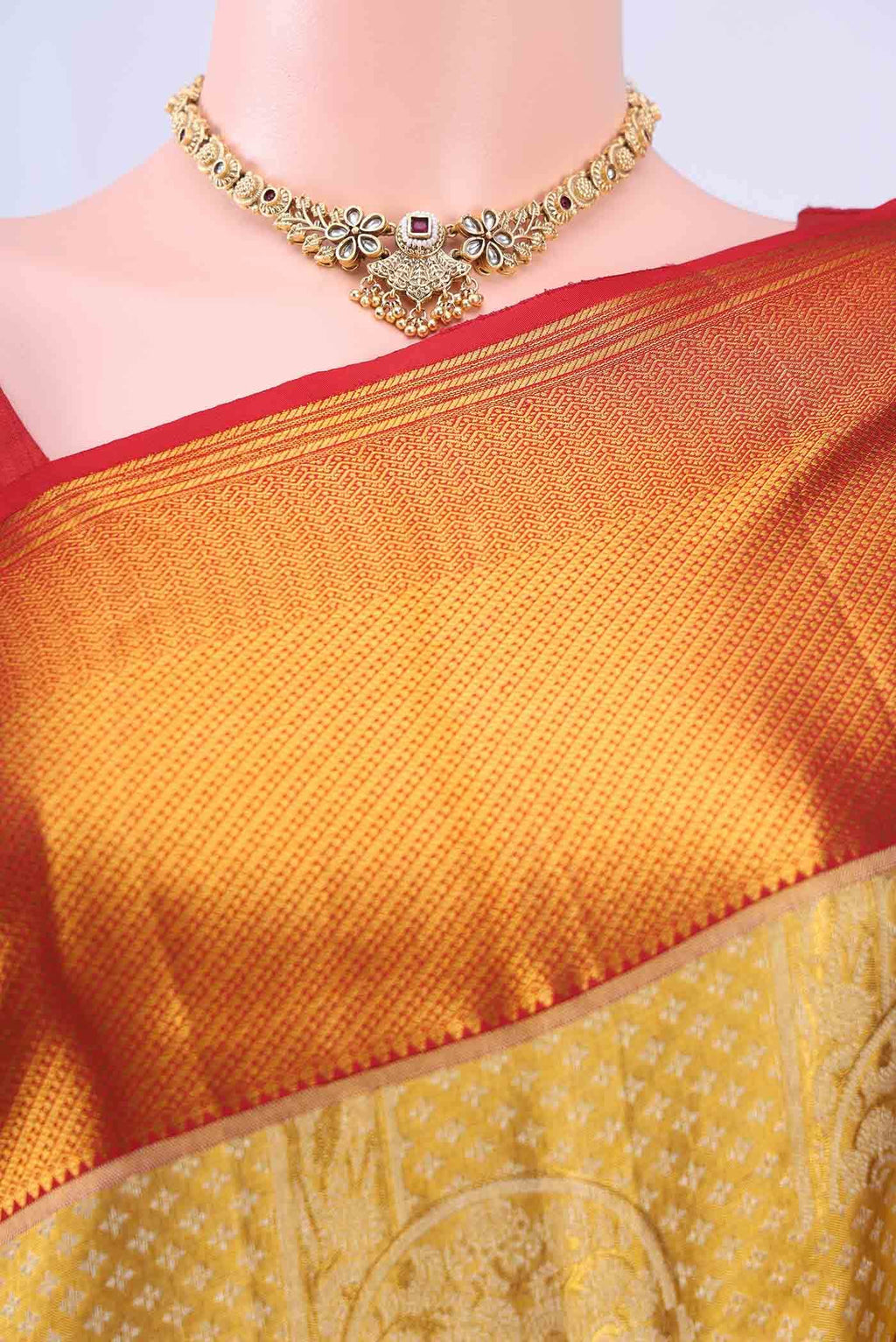 Gold Kanchipuram Silk Saree