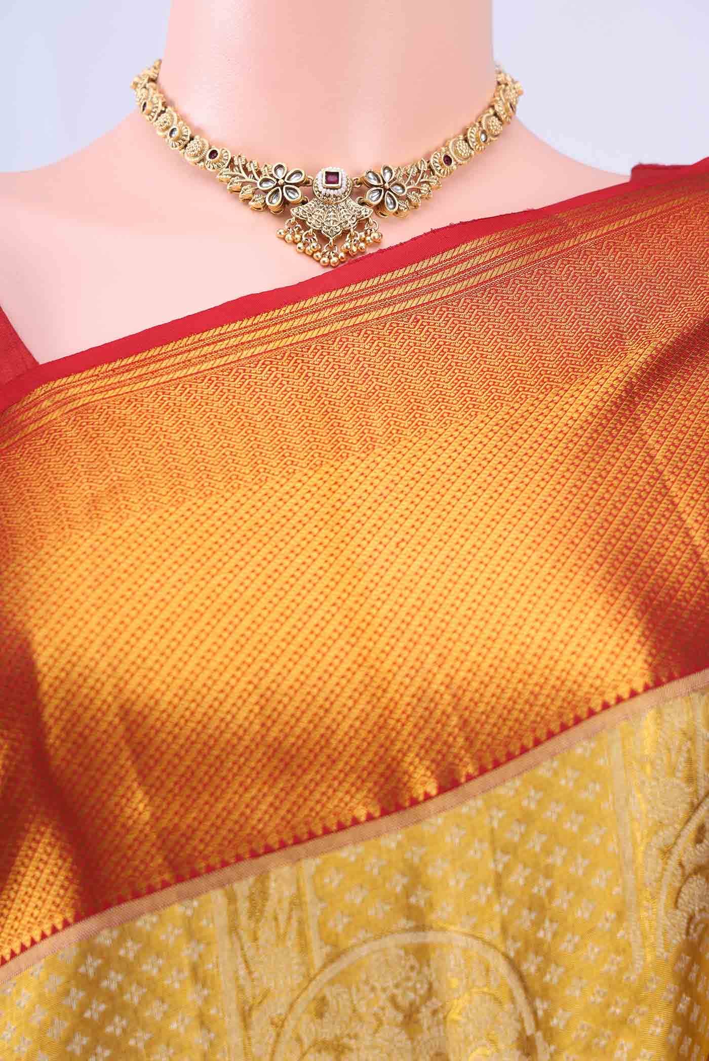 Gold Kanchipuram Silk Saree