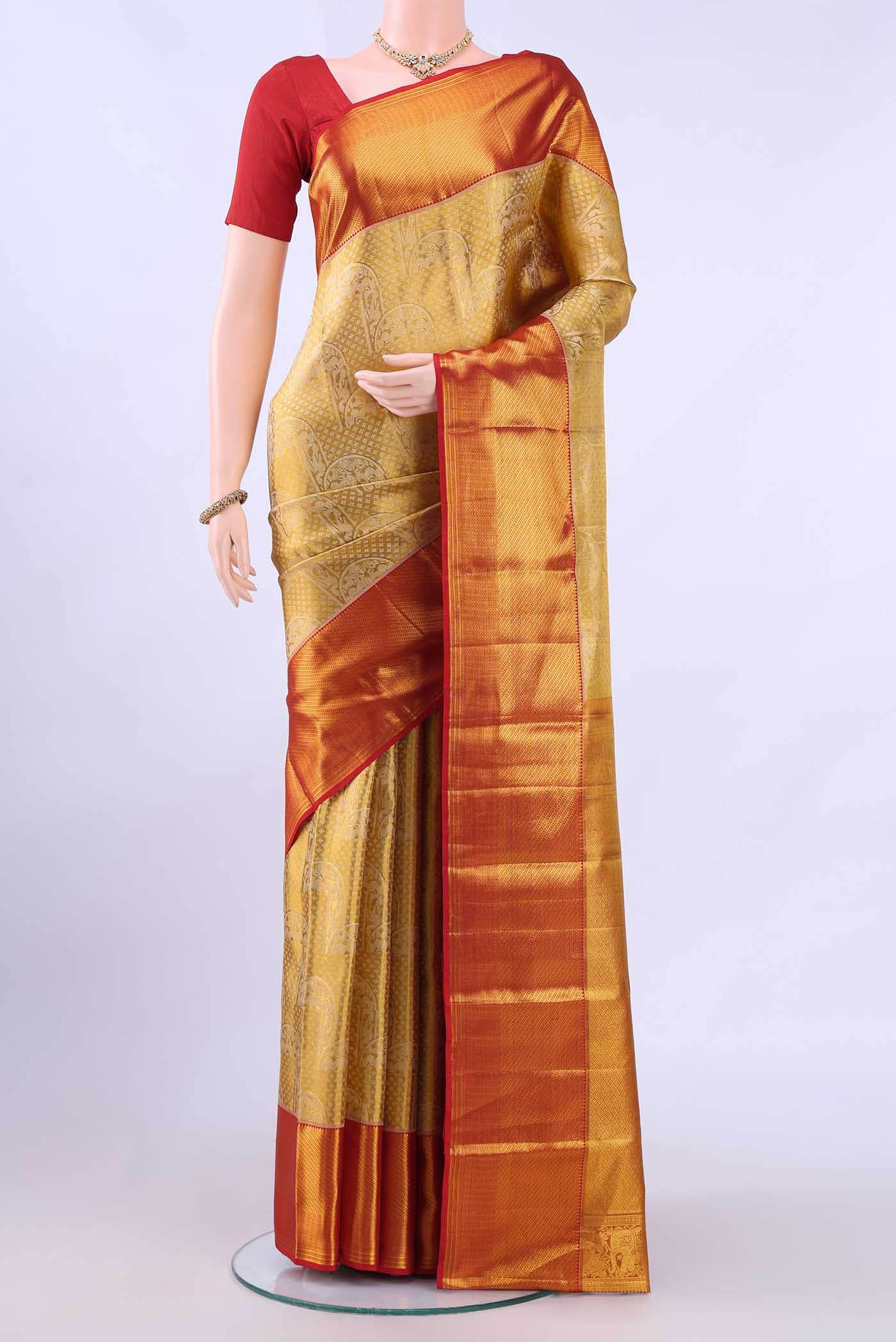 Gold Kanchipuram Silk Saree