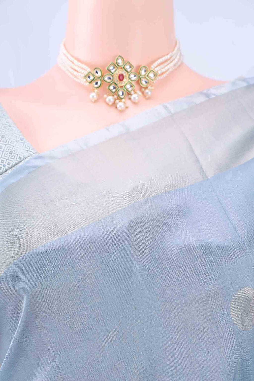 Grey Uppada Silk Saree