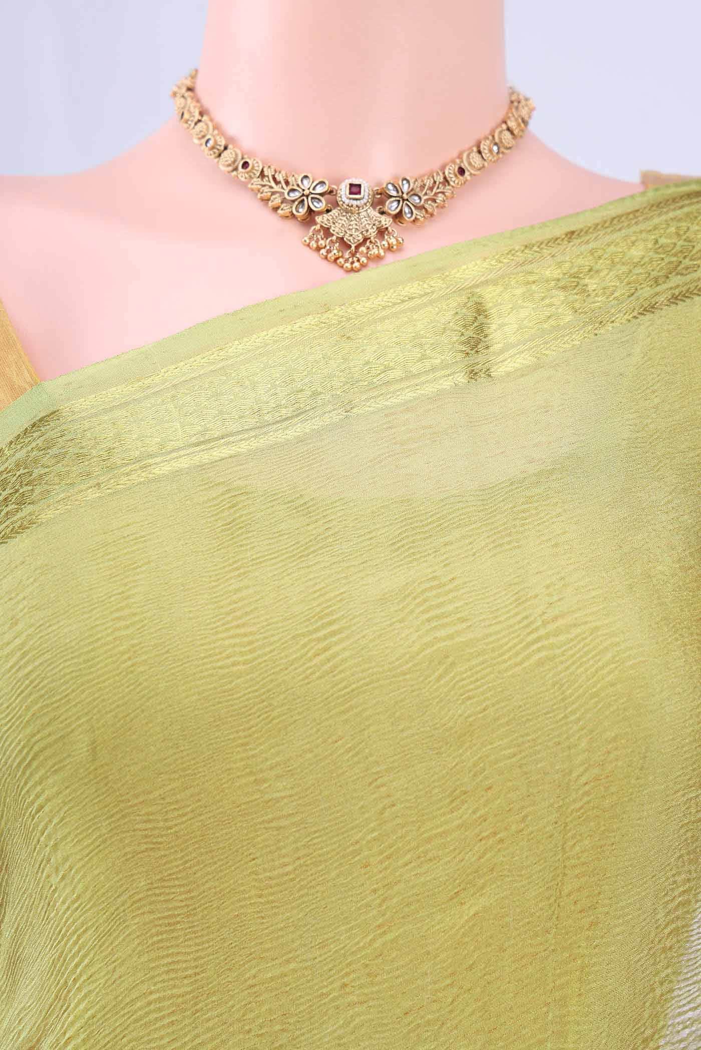 Acid Green Mysore Georgette Saree