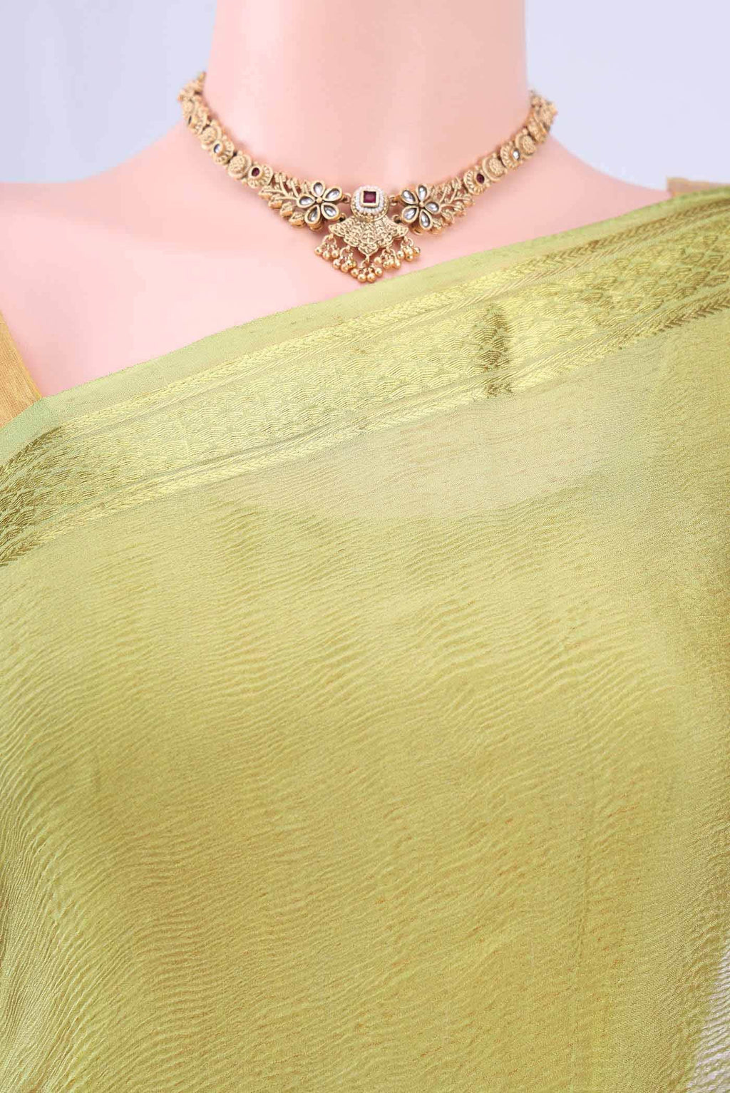 Acid Green Mysore Georgette Saree
