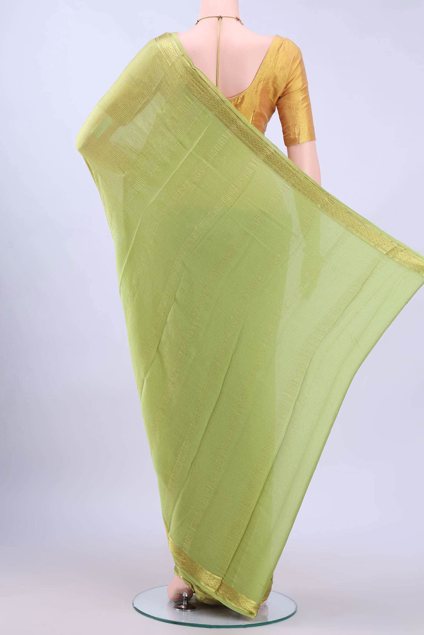 Acid Green Mysore Georgette Saree