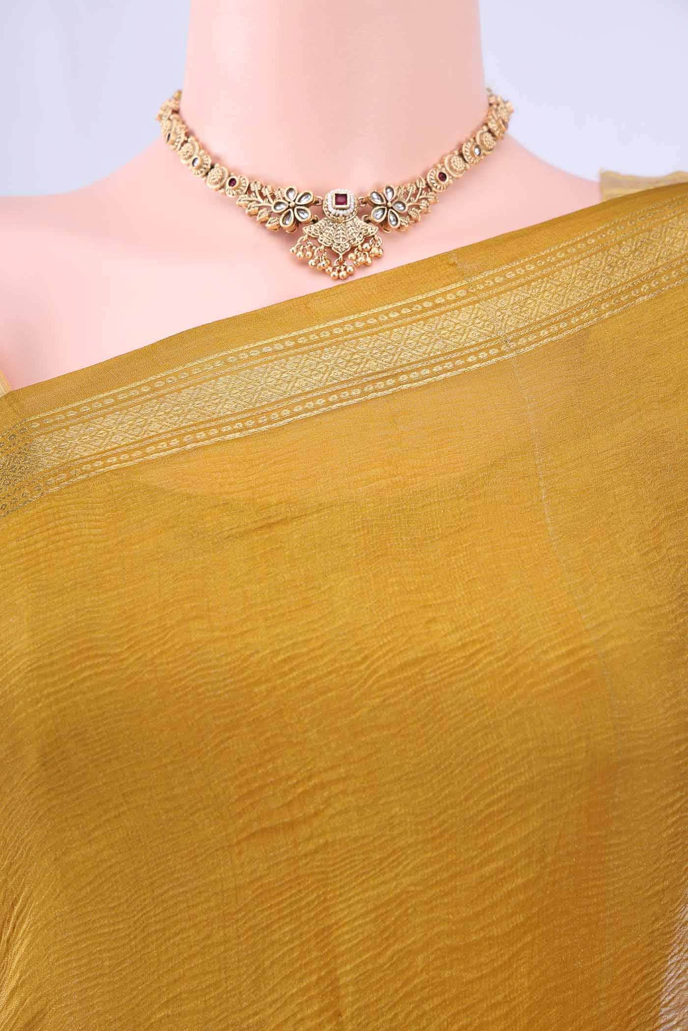 Mustard Mysore Georgette Saree
