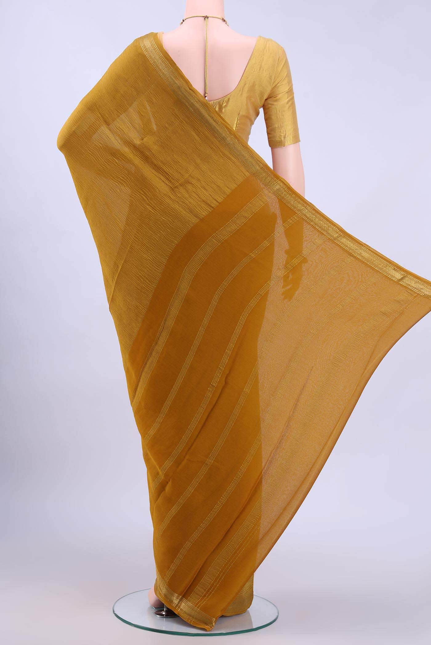 Mustard Mysore Georgette Saree