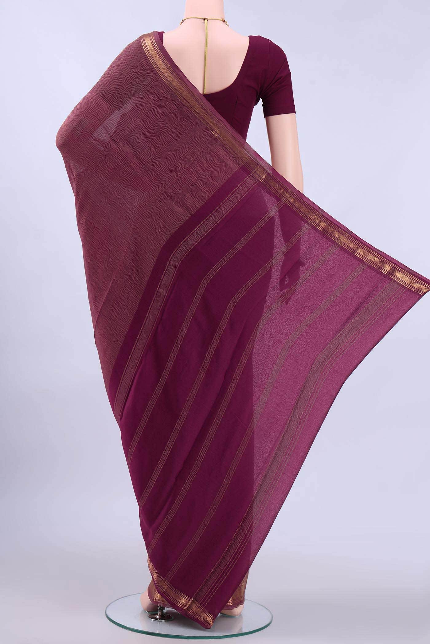 Magenta Mysore Georgette Saree