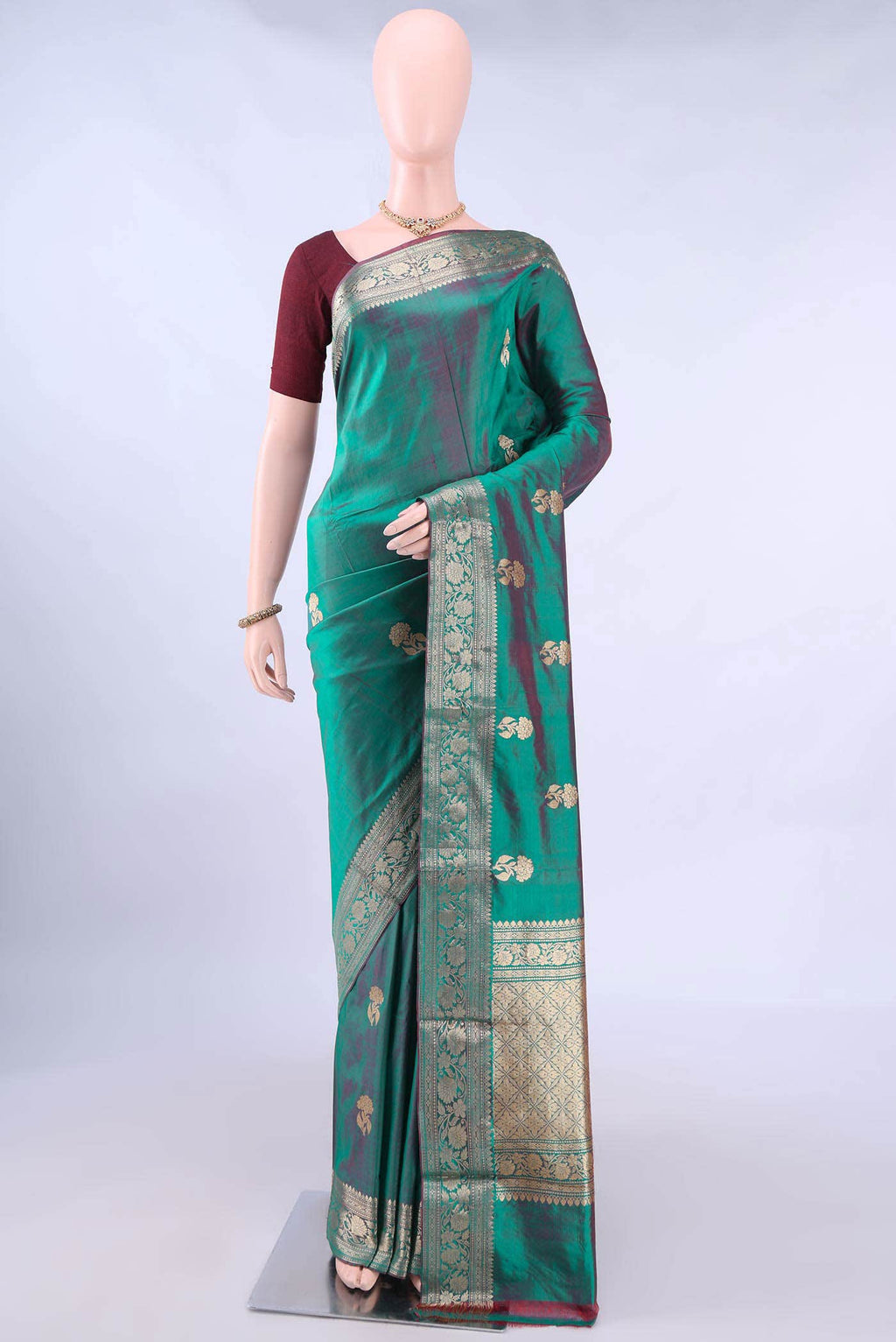 Light Green Banarasi Katan Silk Saree