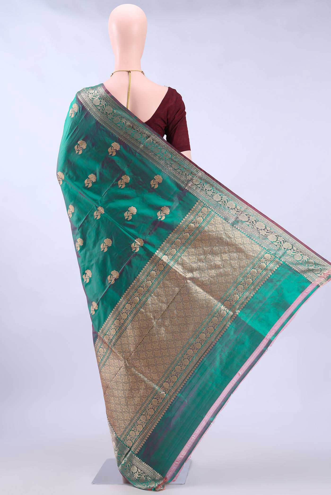 Light Green Banarasi Katan Silk Saree