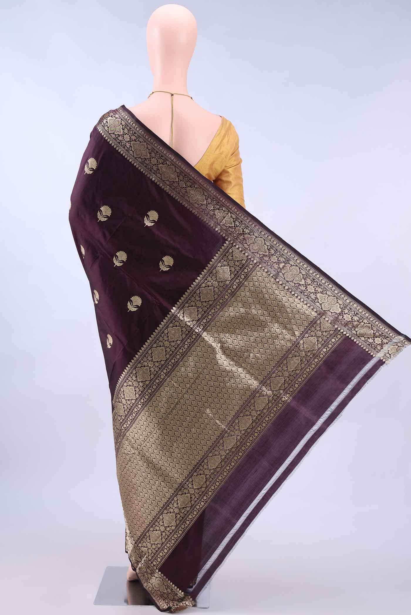 Coffee Brown Banarasi Katan Silk Saree