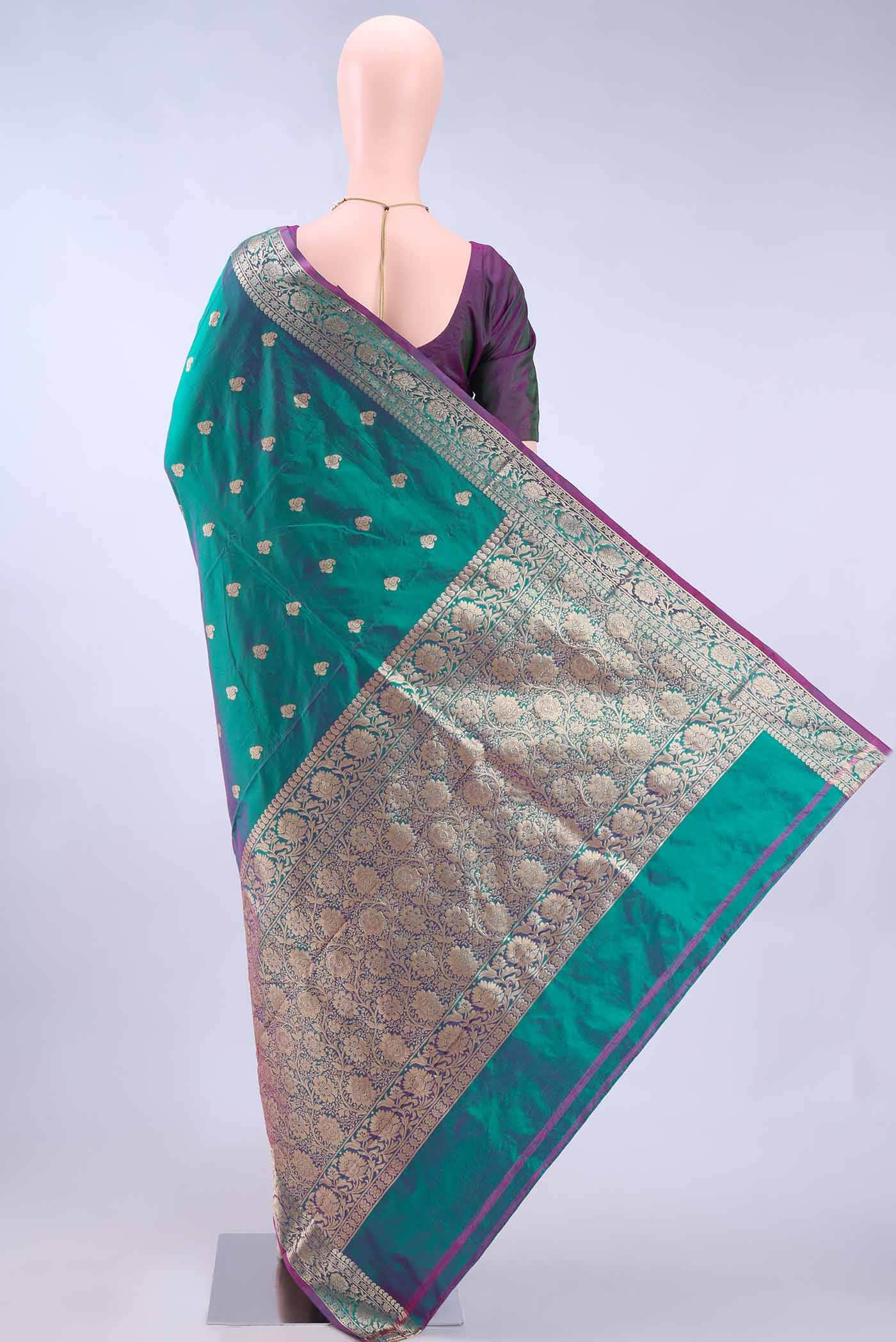 Light Blue Banarasi Katan Silk Saree