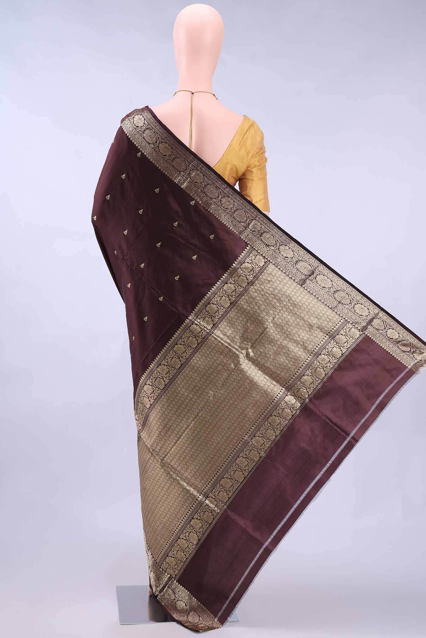 Coffee Brown Banarasi Katan Silk Saree
