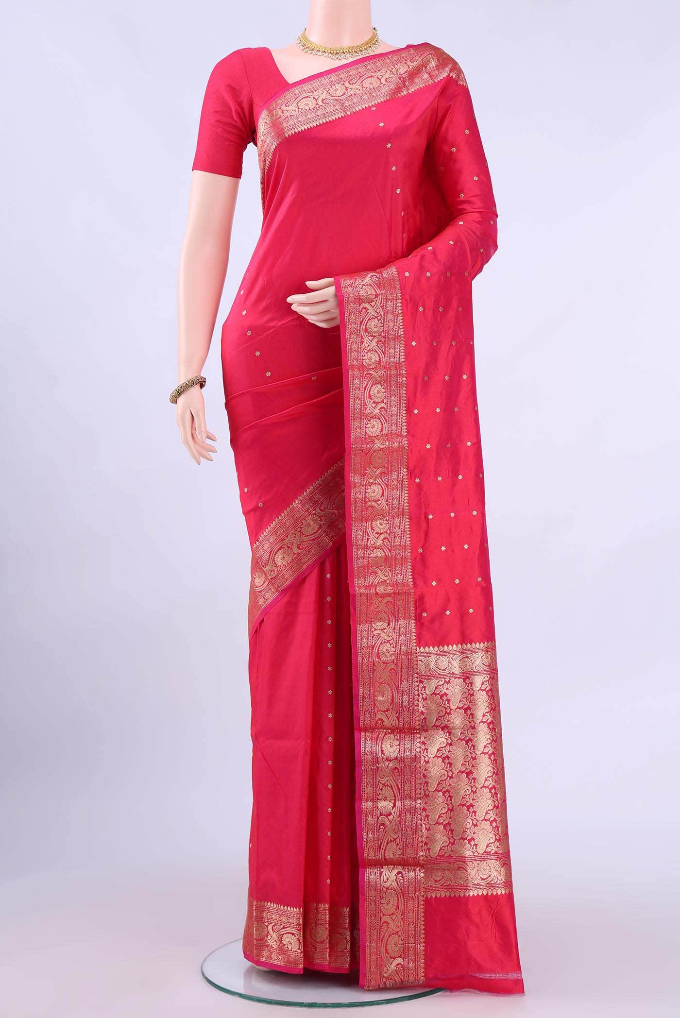 Imperial Red Banarasi Katan Silk Saree