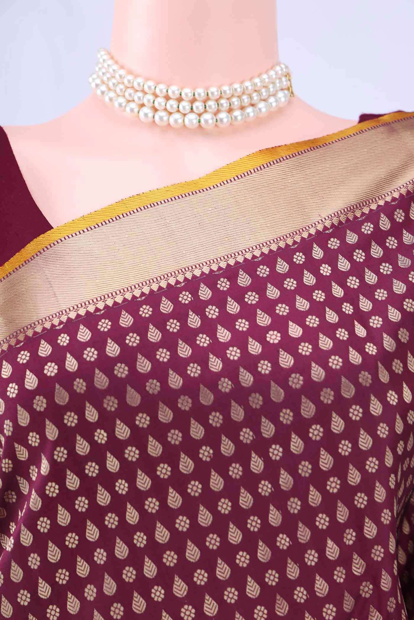 Maroon Kanchipuram Silk Saree