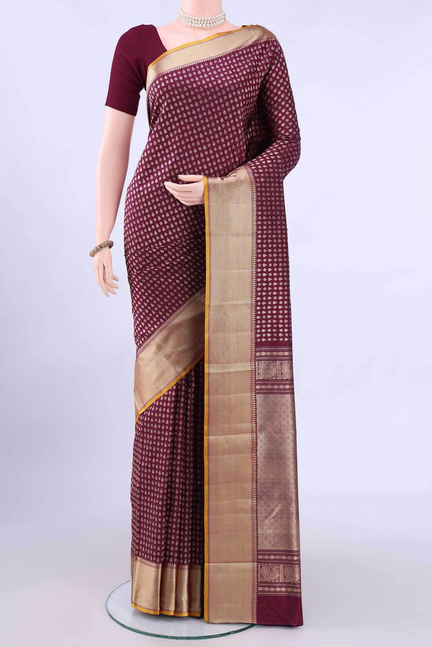 Maroon Kanchipuram Silk Saree