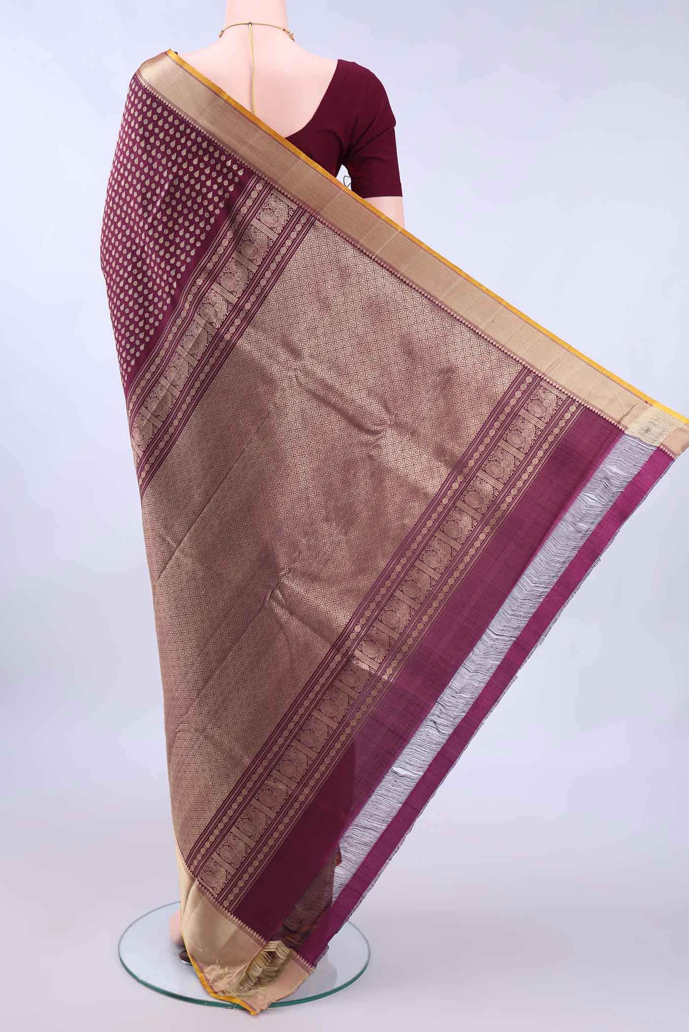 Maroon Kanchipuram Silk Saree