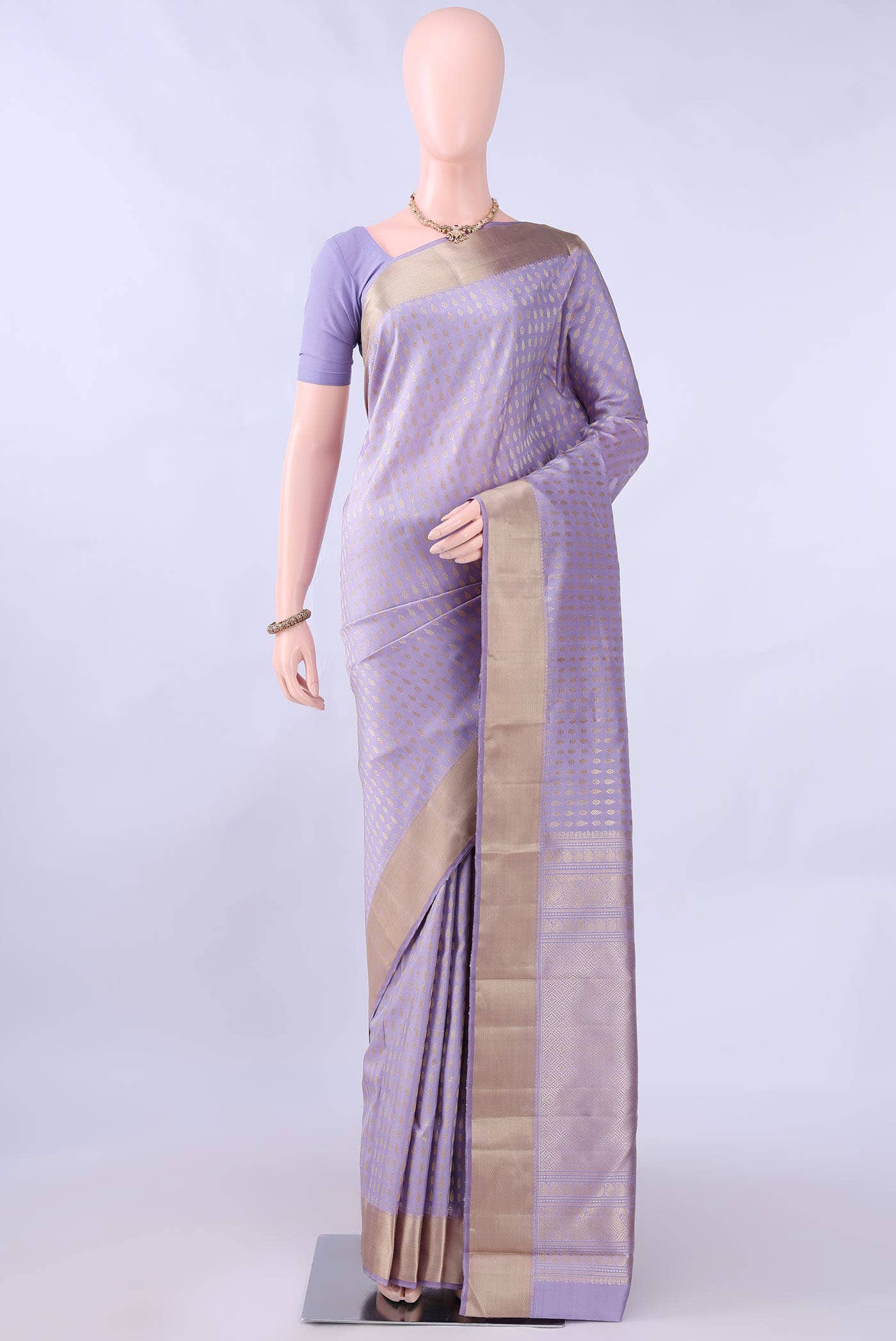 Purple Kanchipuram Silk Saree