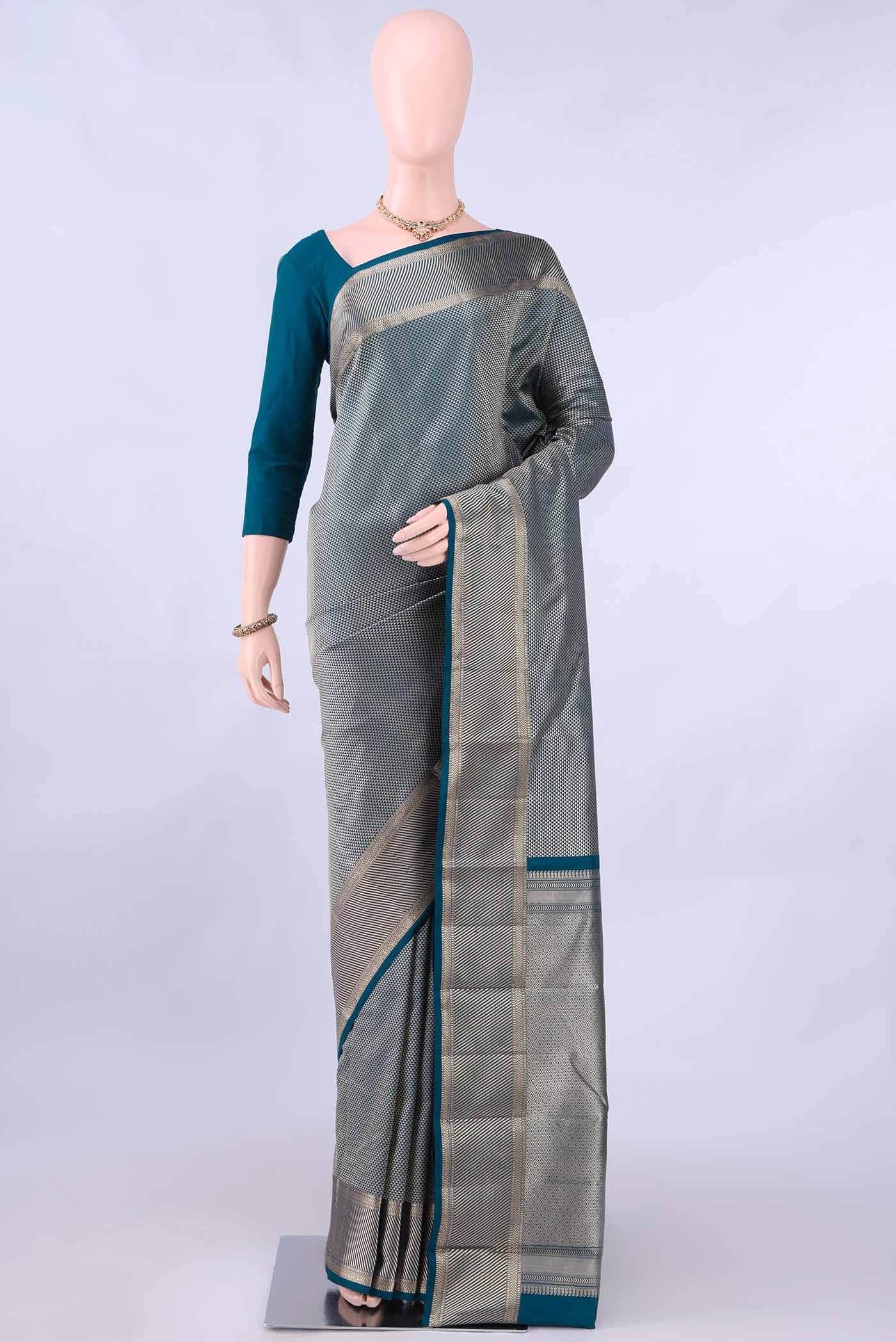 Blue Kanchipuram Silk Saree