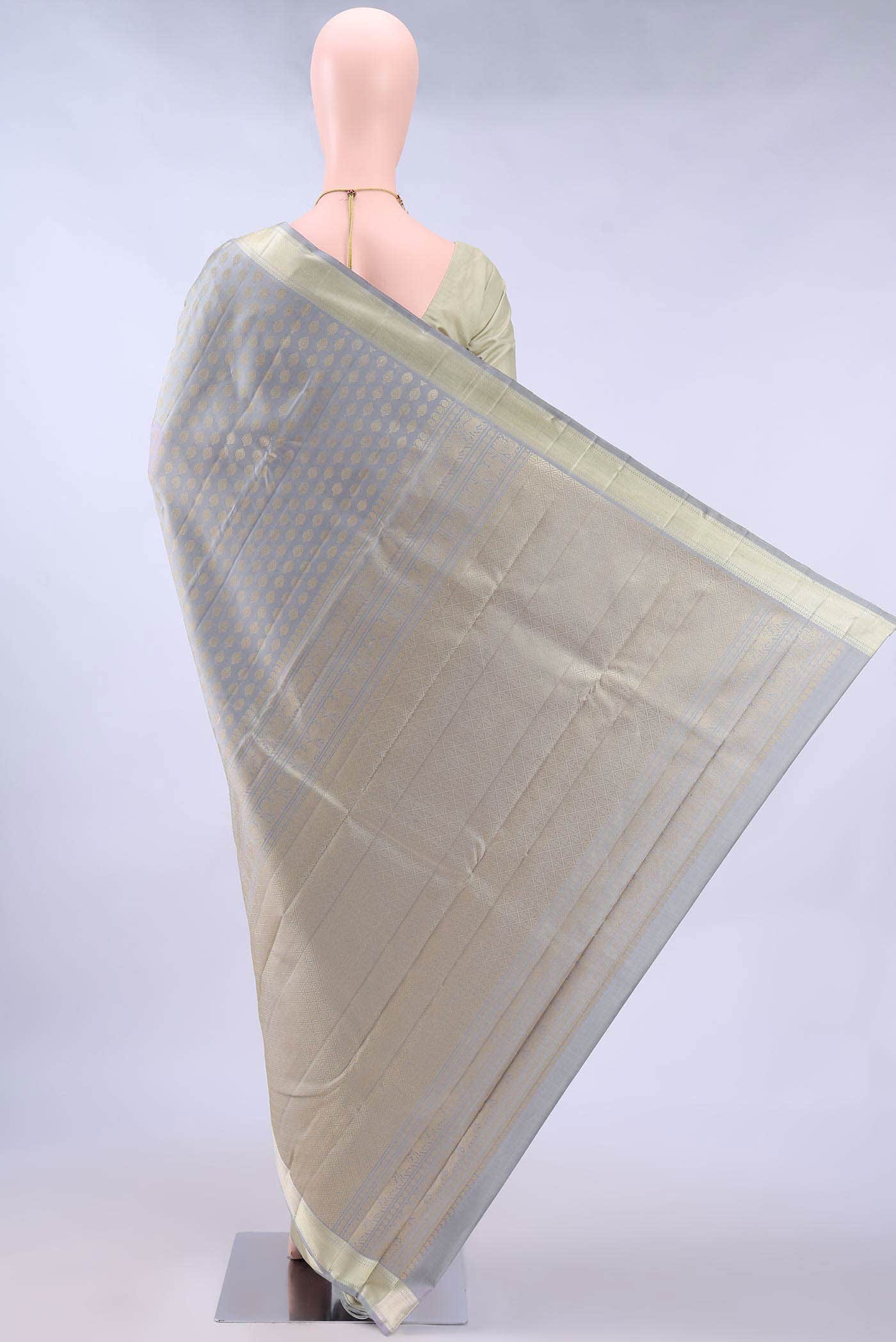 Grey Kanchipuram Silk Saree