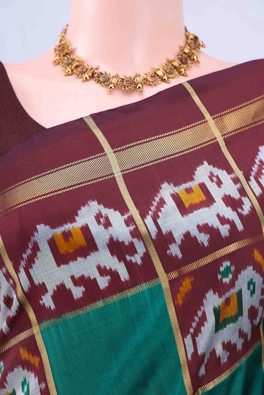 Sea Green Pochampally Silk Saree