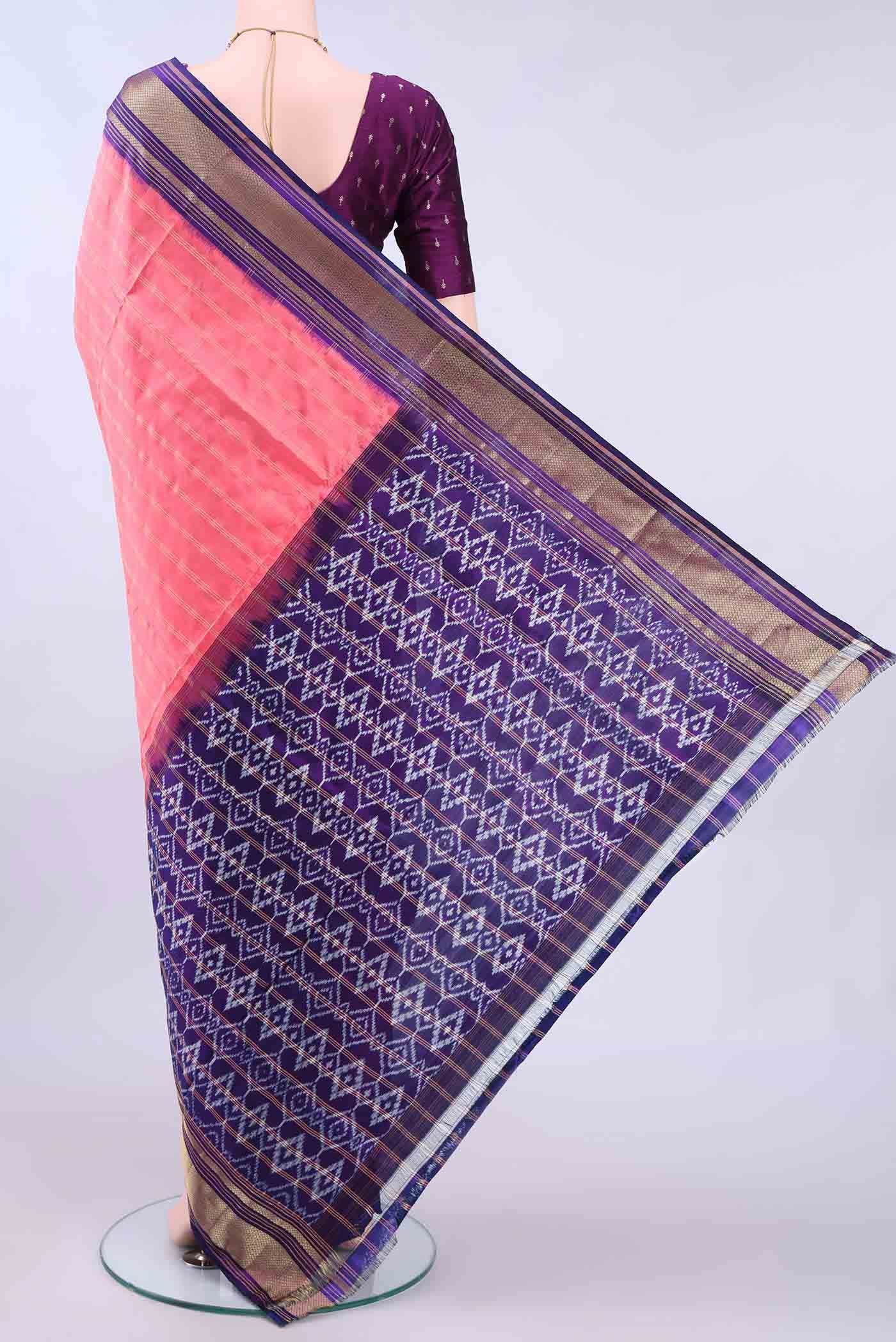 multi Dual Tone Pochampally Silk Saree
