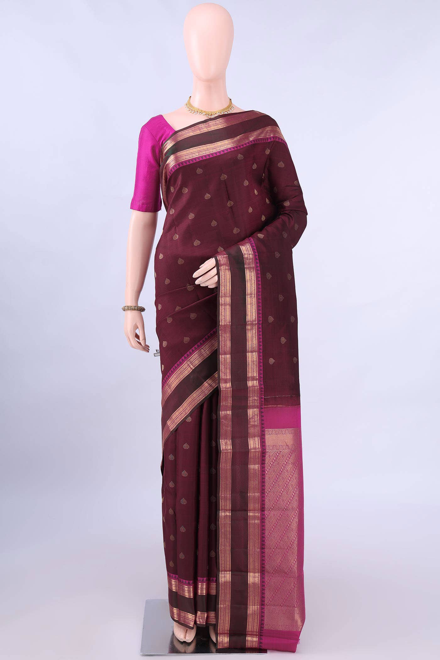 Maroon Nangavalli Silk [ Salem ] Saree