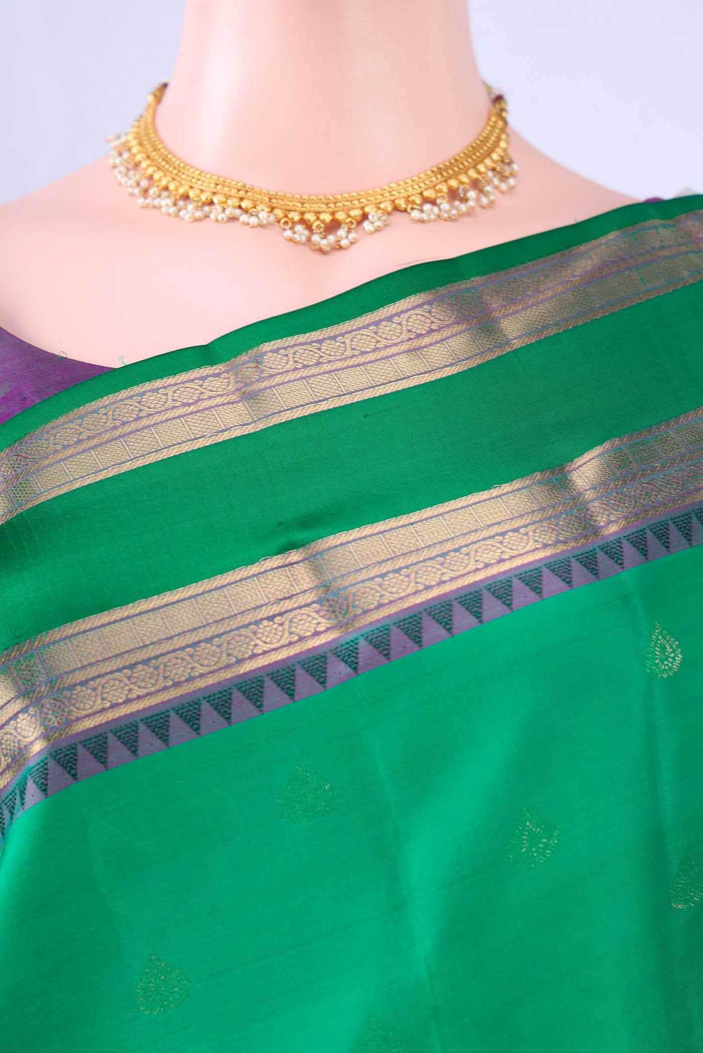 Sea Green Nangavalli Silk [ Salem ] Saree