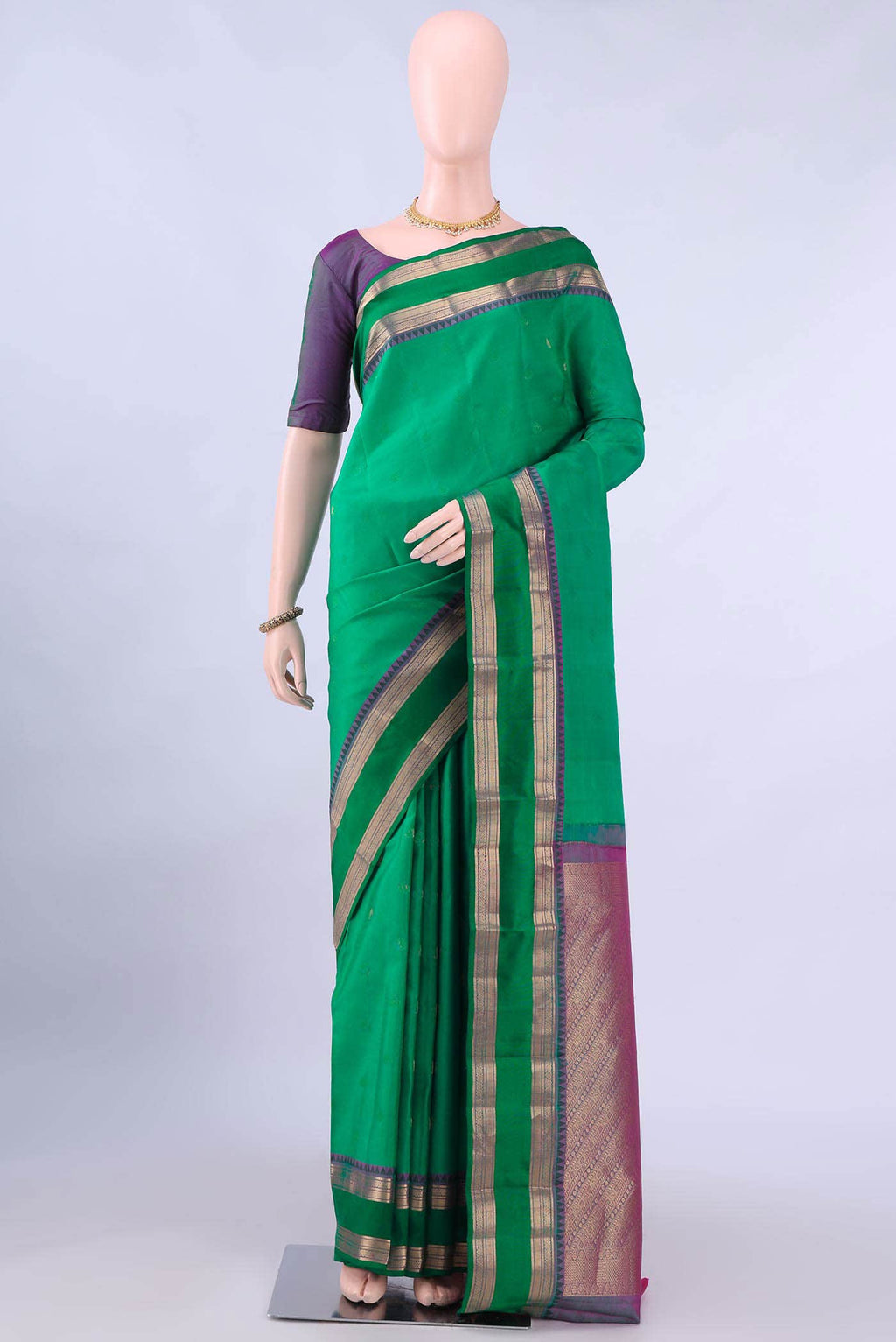Sea Green Nangavalli Silk [ Salem ] Saree