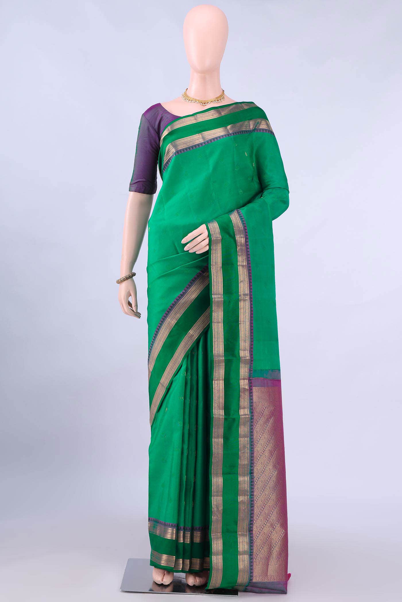 Sea Green Nangavalli Silk [ Salem ] Saree