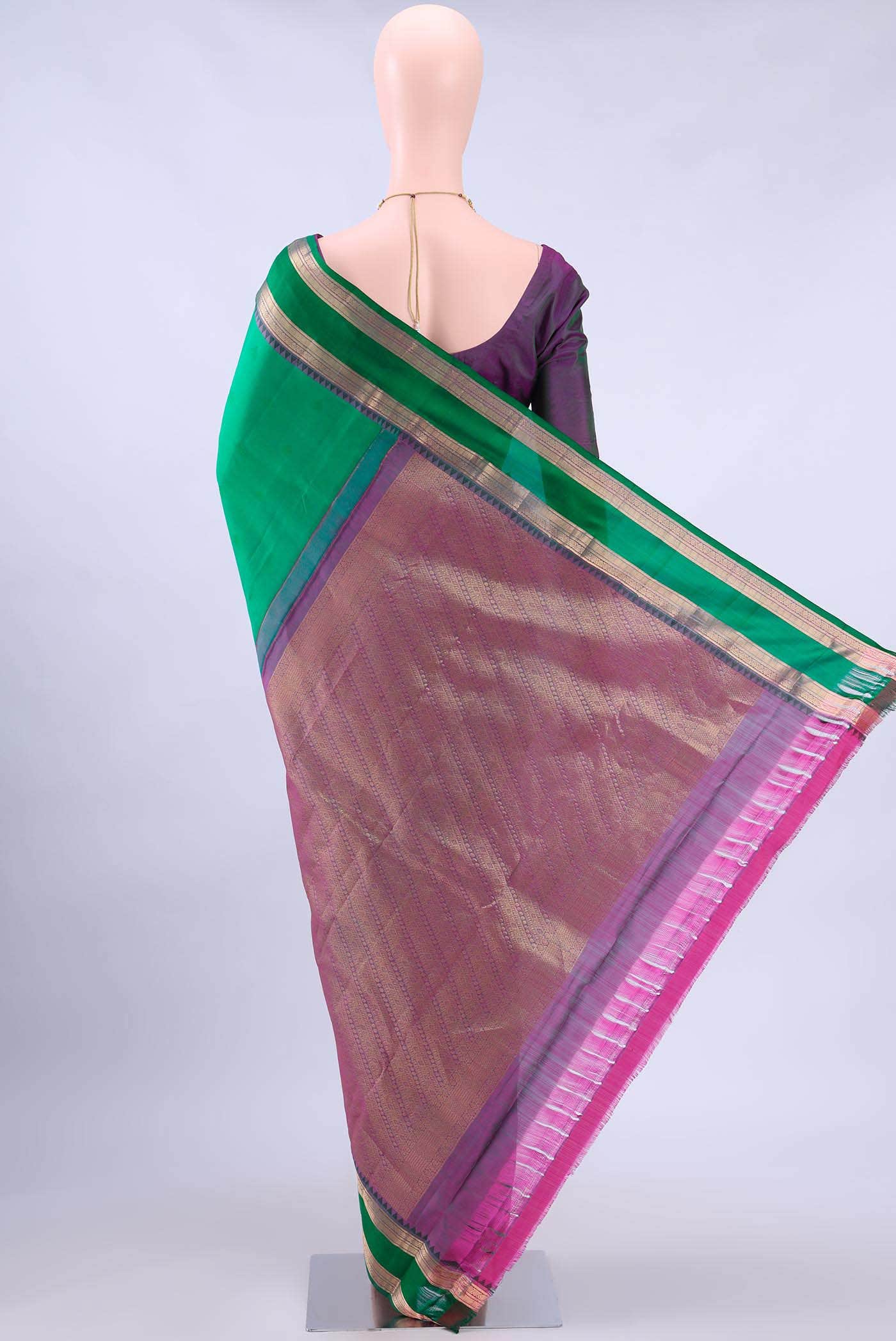 Sea Green Nangavalli Silk [ Salem ] Saree