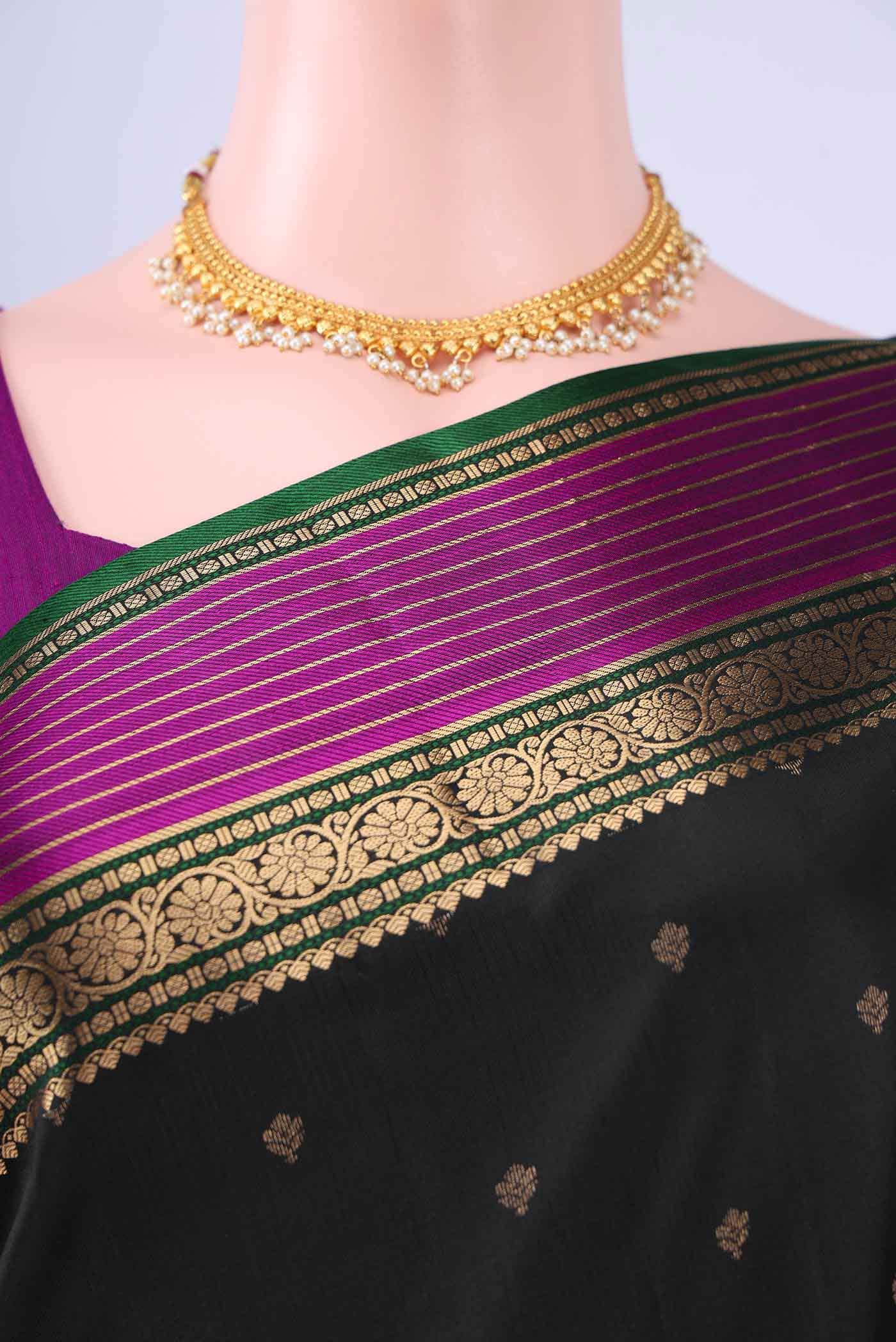 Black Nangavalli Silk [ Salem ] Saree