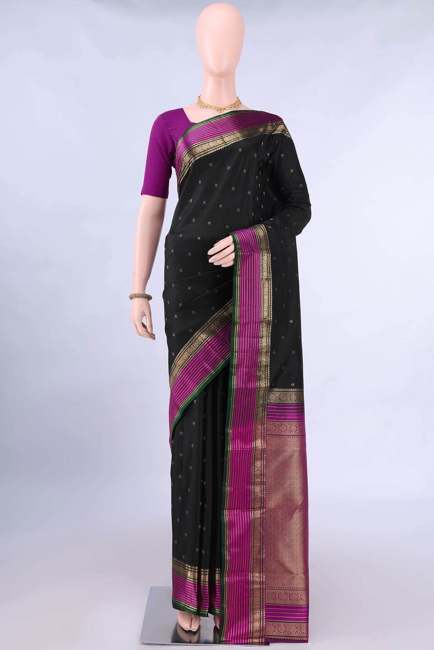 Black Nangavalli Silk [ Salem ] Saree