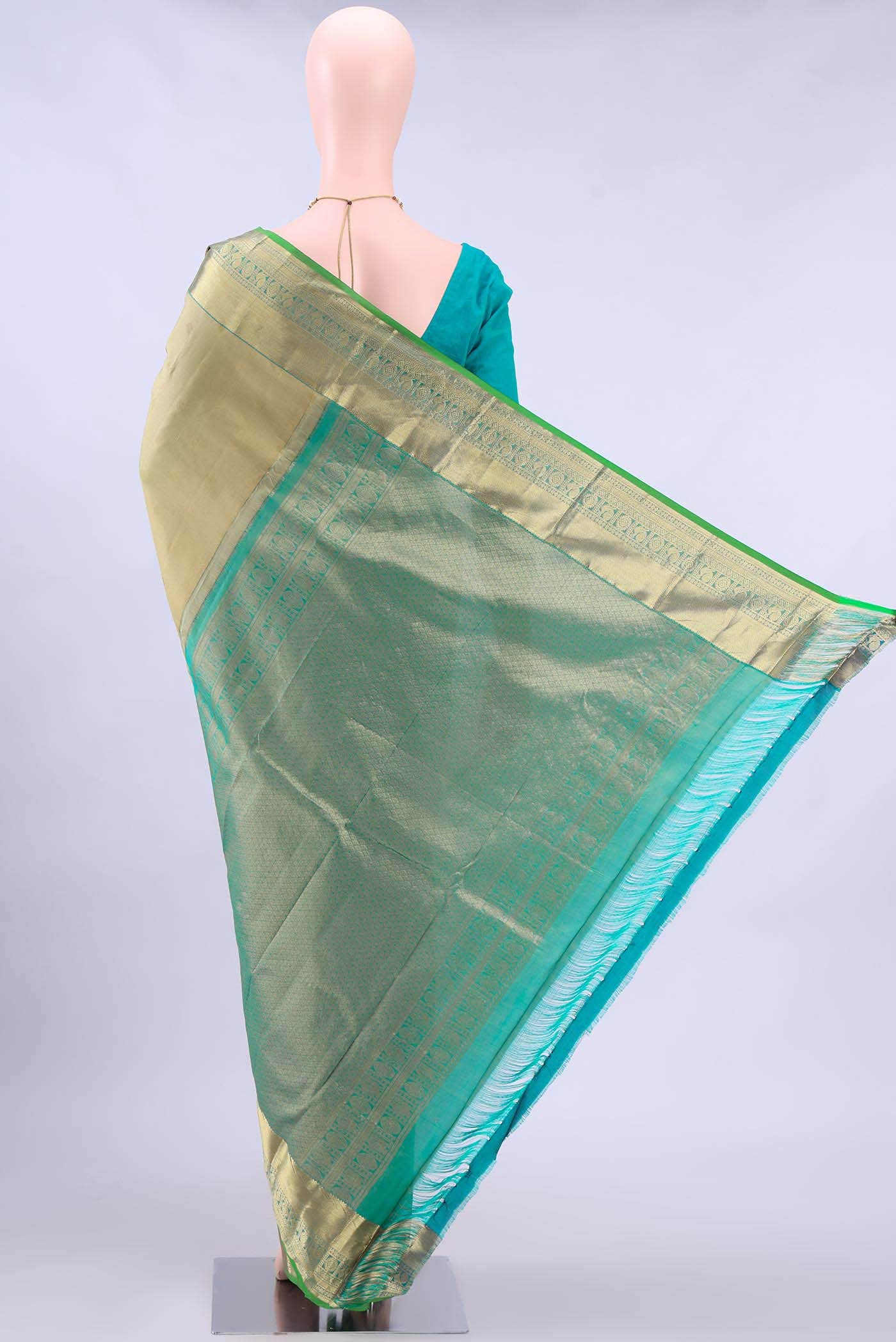 Beige Nangavalli Silk [ Salem ] Saree