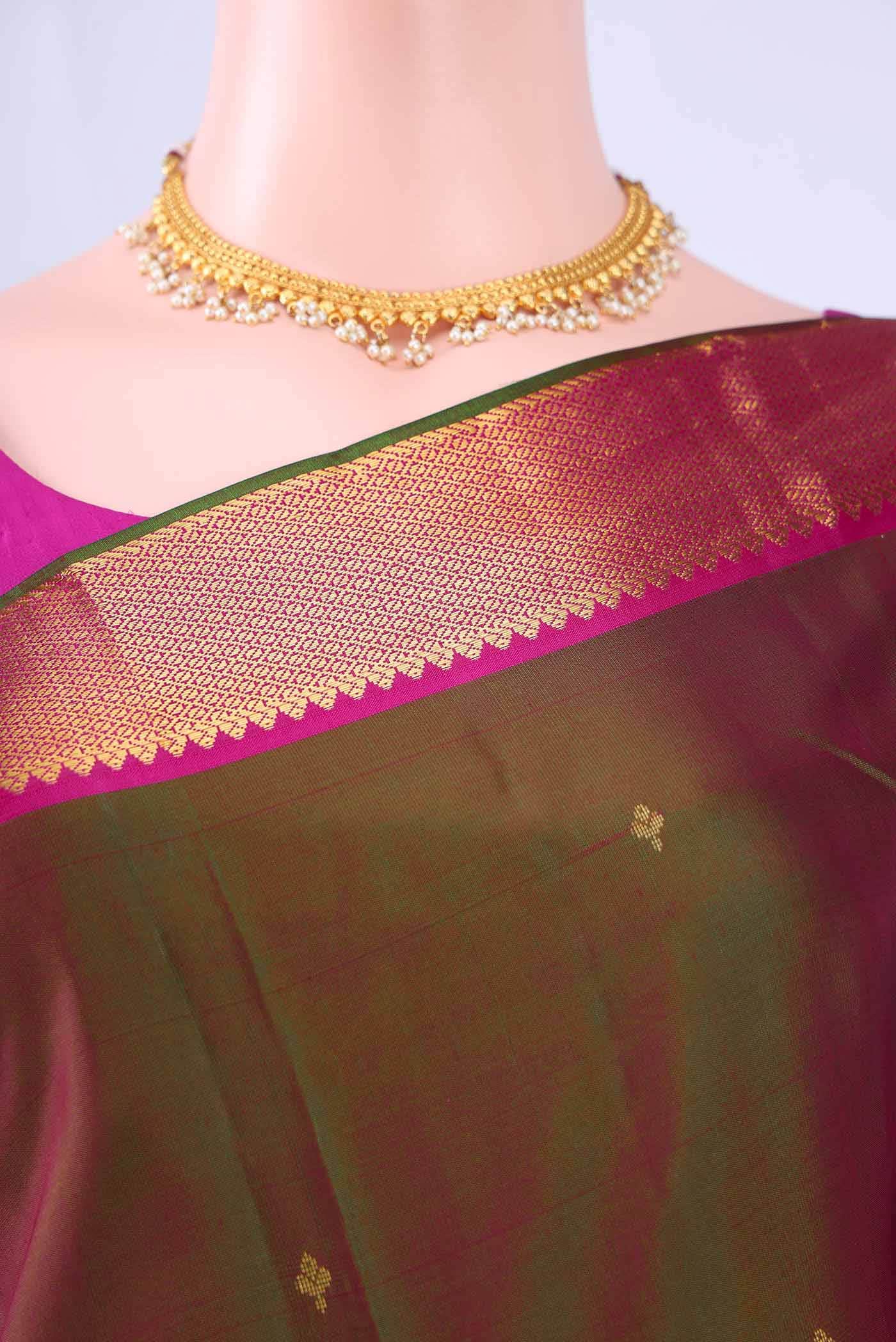 Bottle Green Nangavalli Silk [ Salem ] Saree