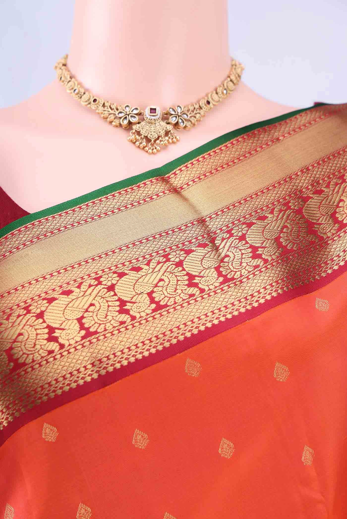Orange Nangavalli Silk [ Salem ] Saree