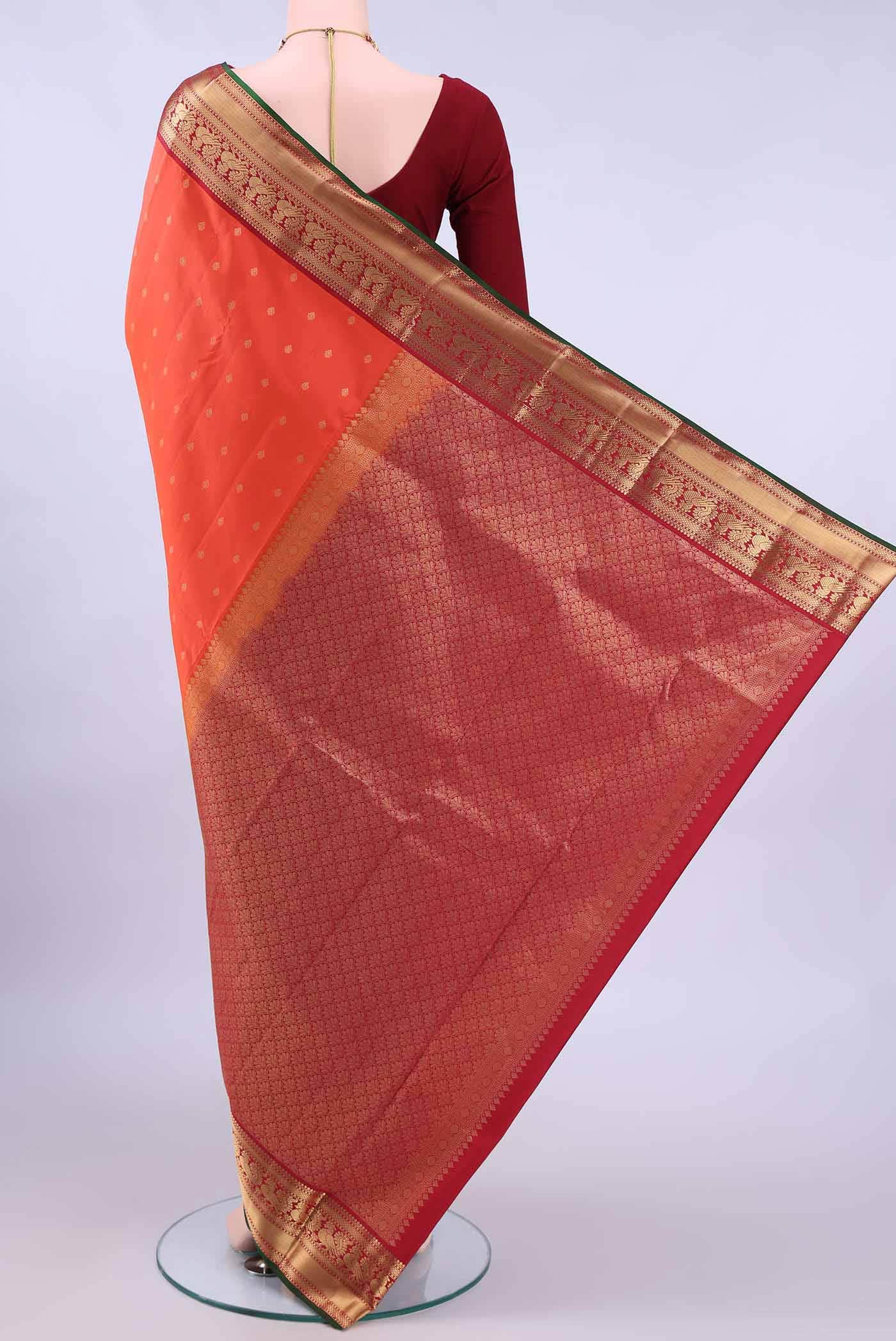 Orange Nangavalli Silk [ Salem ] Saree