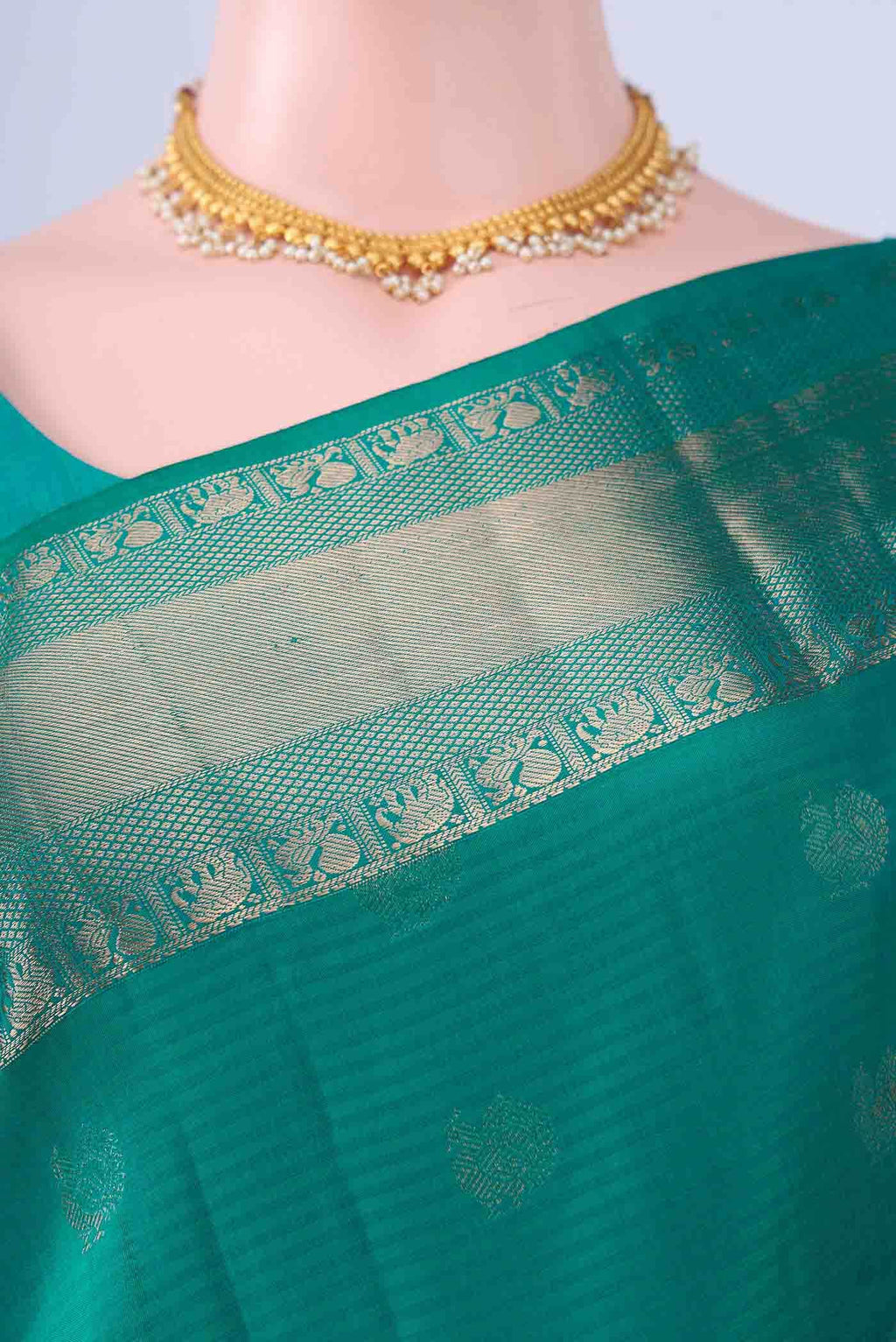 Sea Green Nangavalli Silk [ Salem ] Saree
