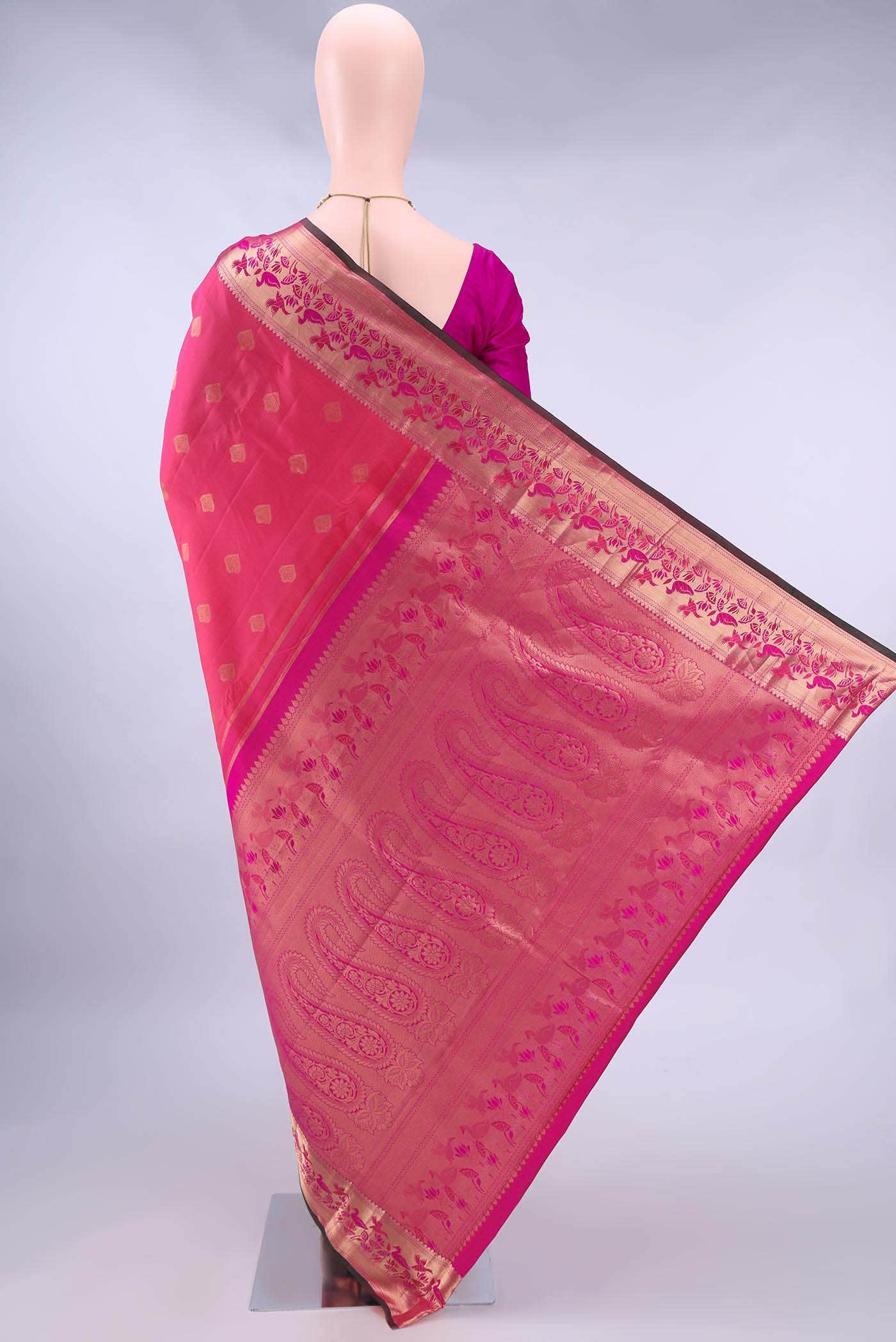 Pink Dual Tone Nangavalli Silk [ Salem ] Saree