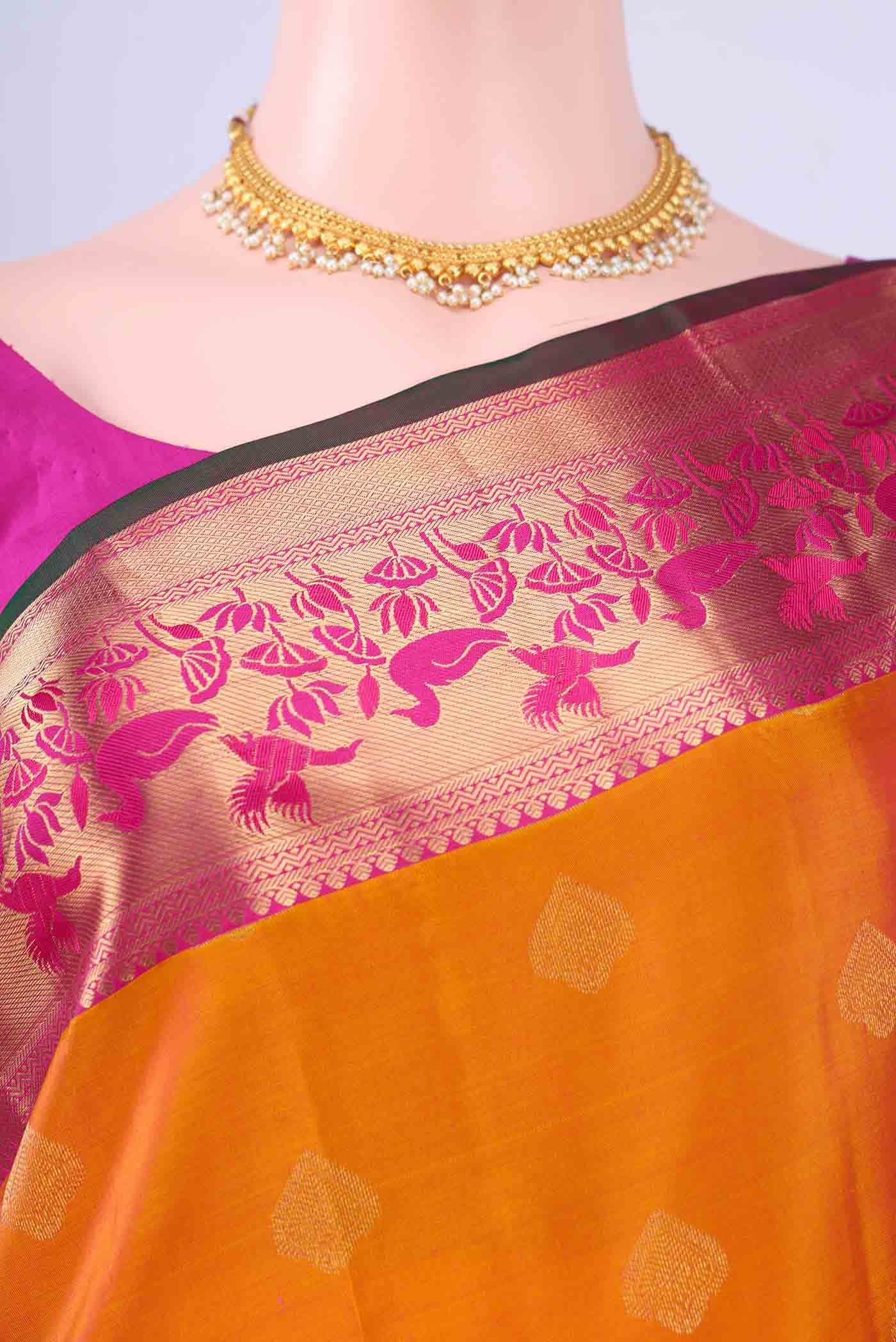 Brick Orange Nangavalli Silk [ Salem ] Saree