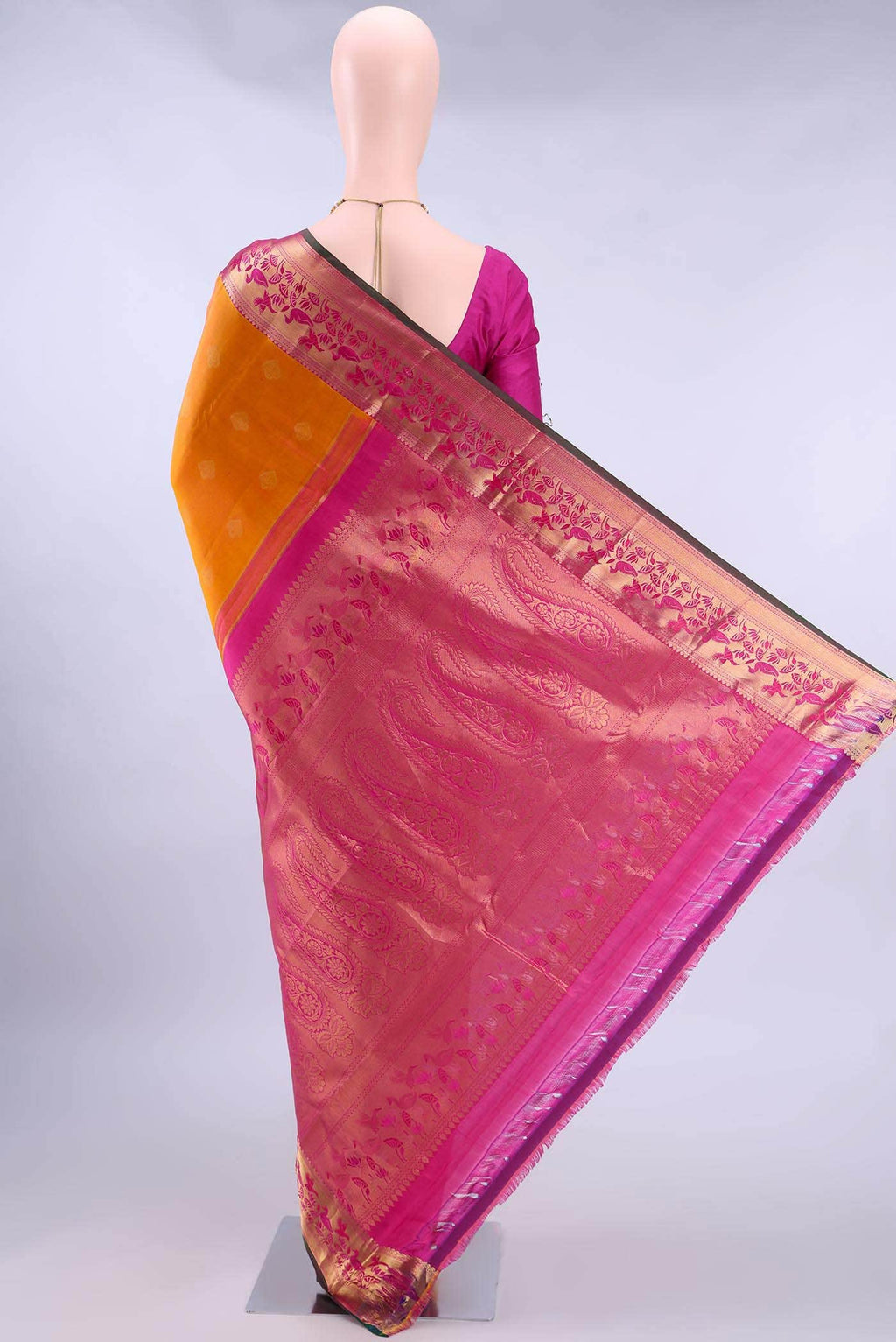 Brick Orange Nangavalli Silk [ Salem ] Saree