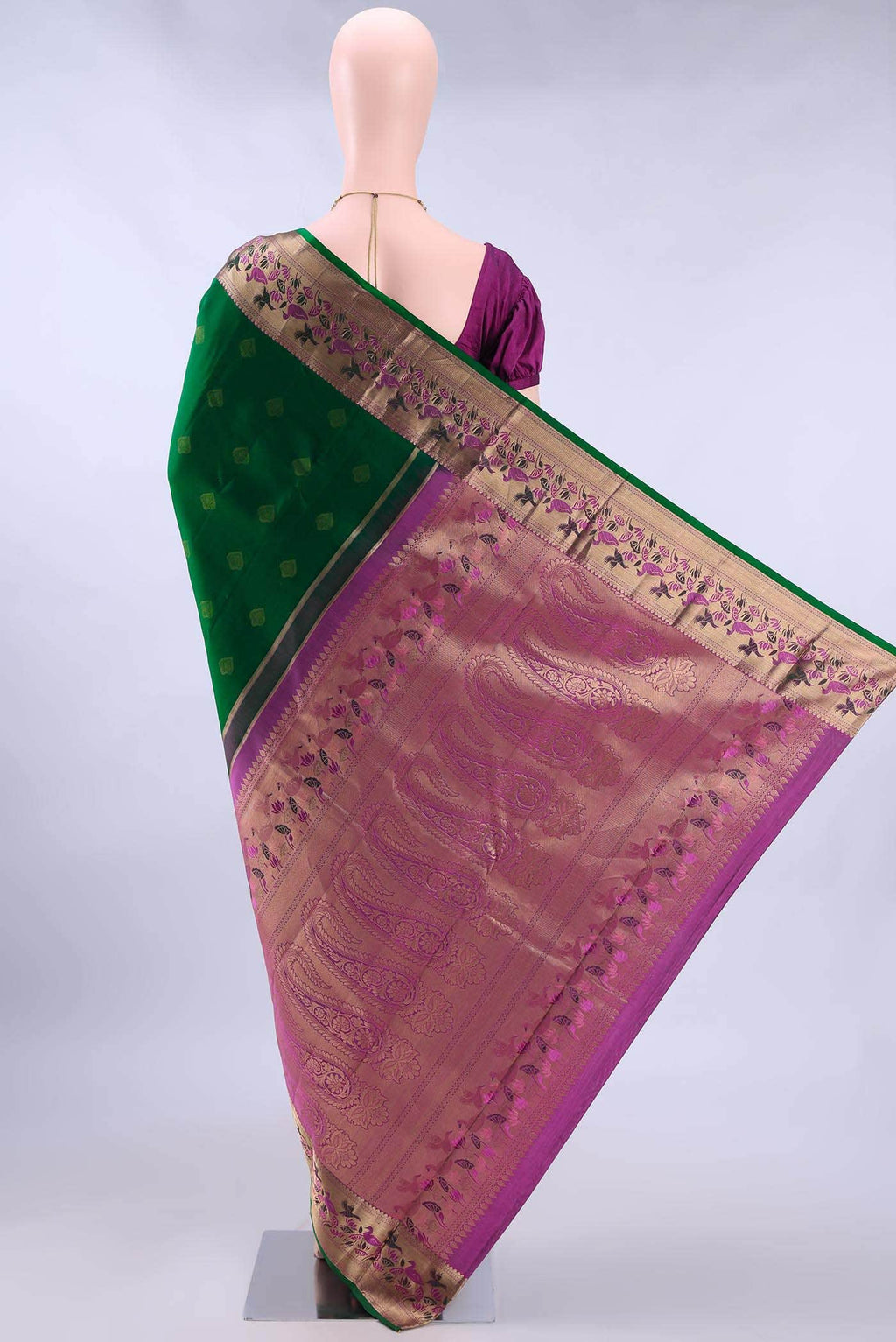 Bottle Green Nangavalli Silk [ Salem ] Saree