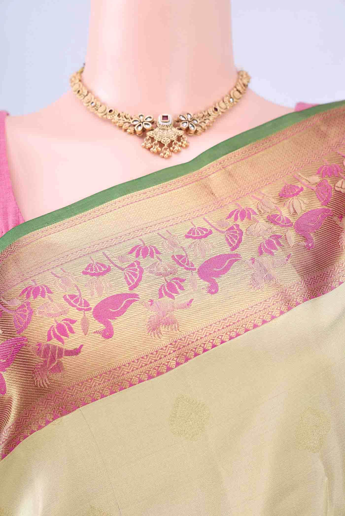 Dark Beige Nangavalli Silk [ Salem ] Saree