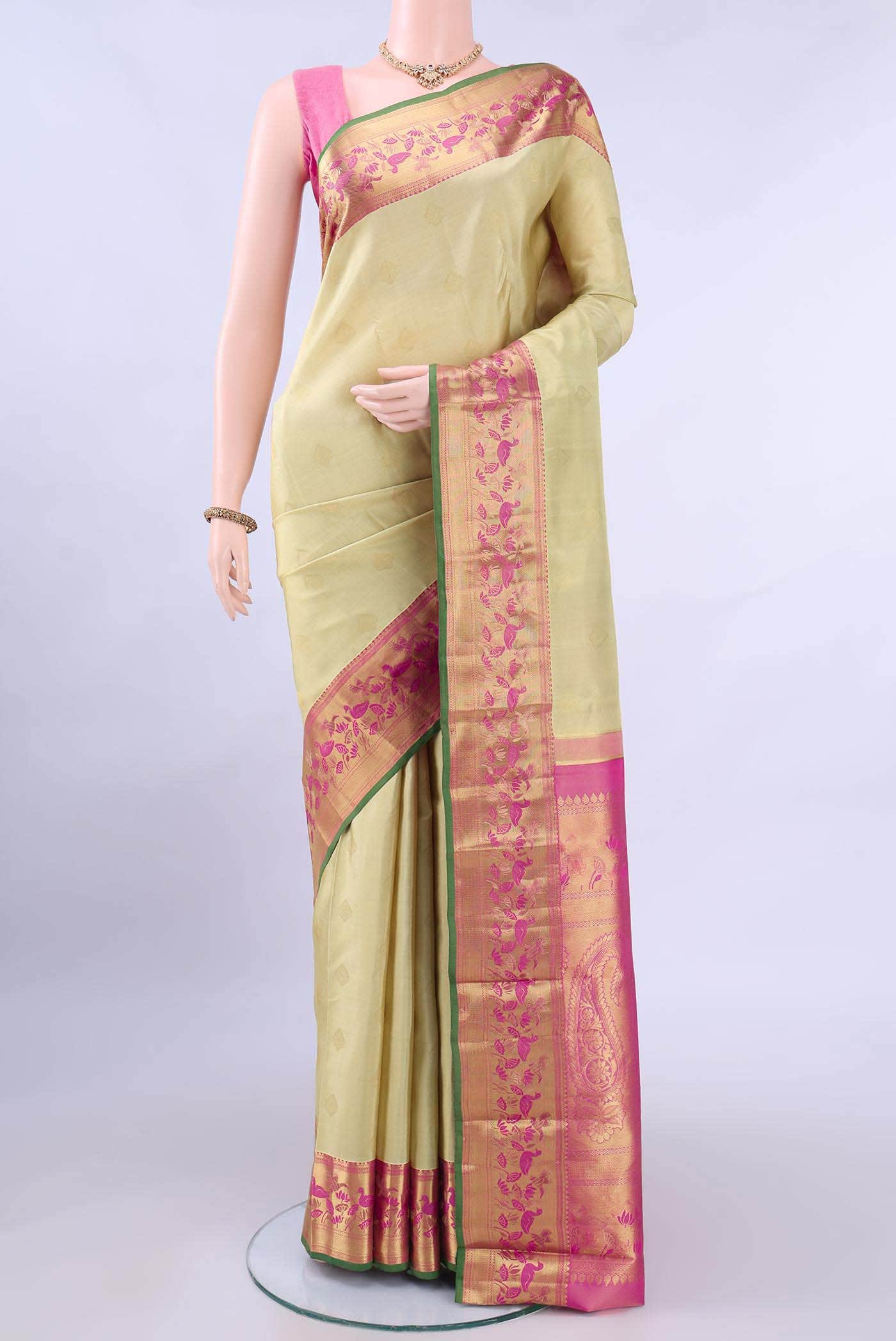 Dark Beige Nangavalli Silk [ Salem ] Saree