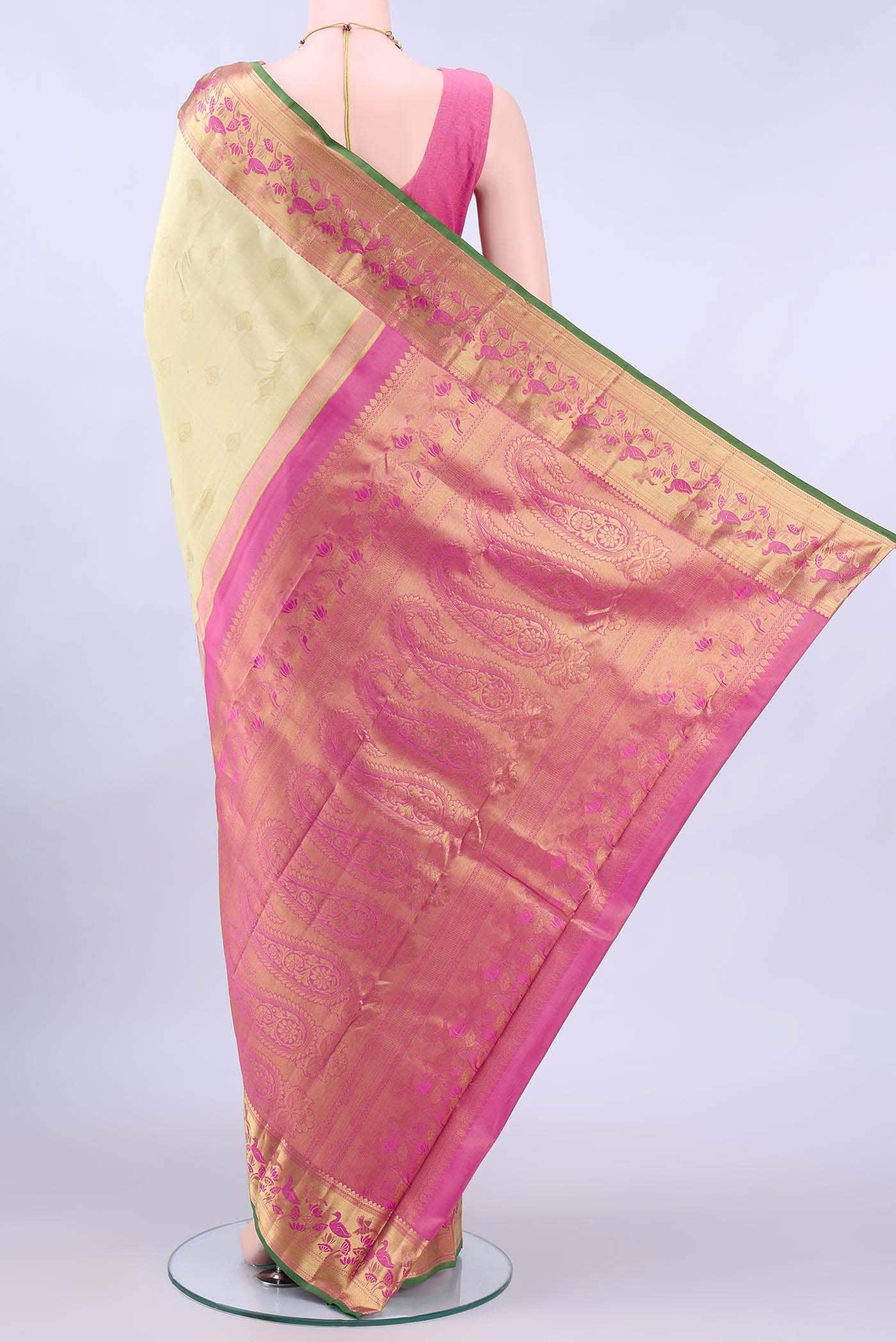 Dark Beige Nangavalli Silk [ Salem ] Saree