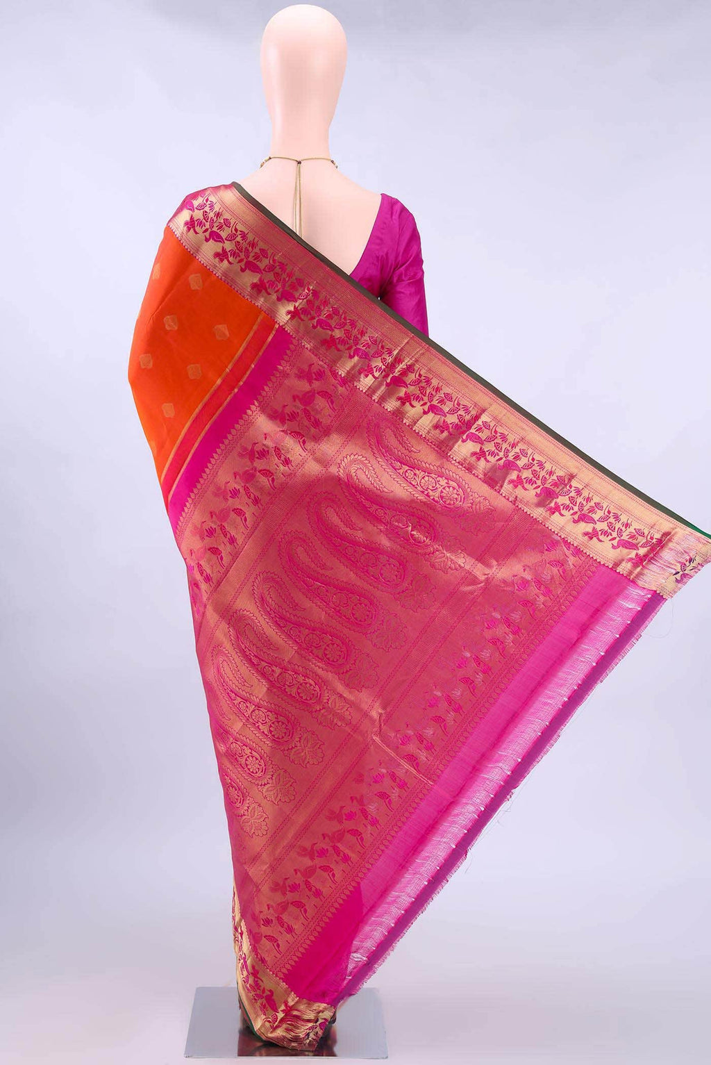 Brick Orange Nangavalli Silk [ Salem ] Saree