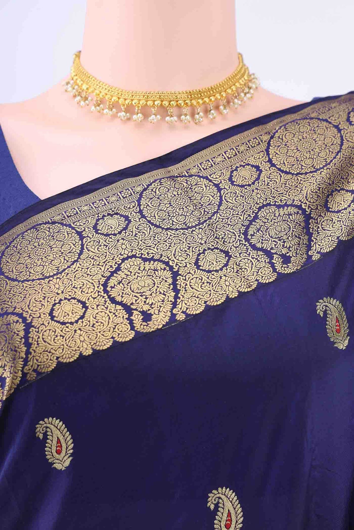 Navy Blue Bangalore Silk Saree