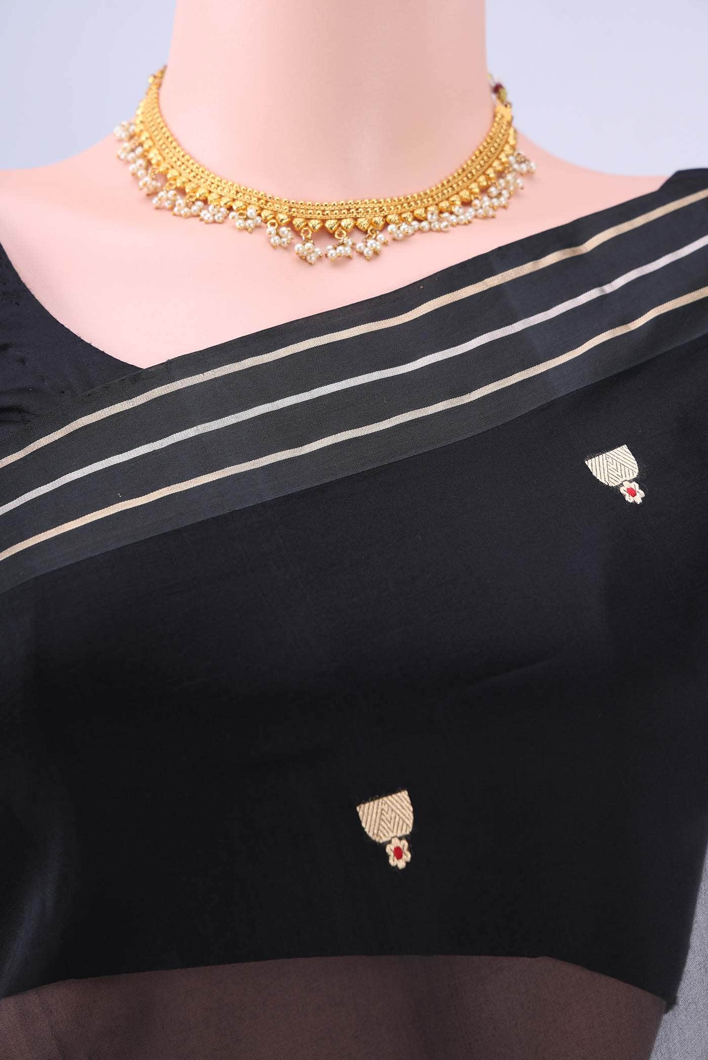 Black Banarasi Silk Saree